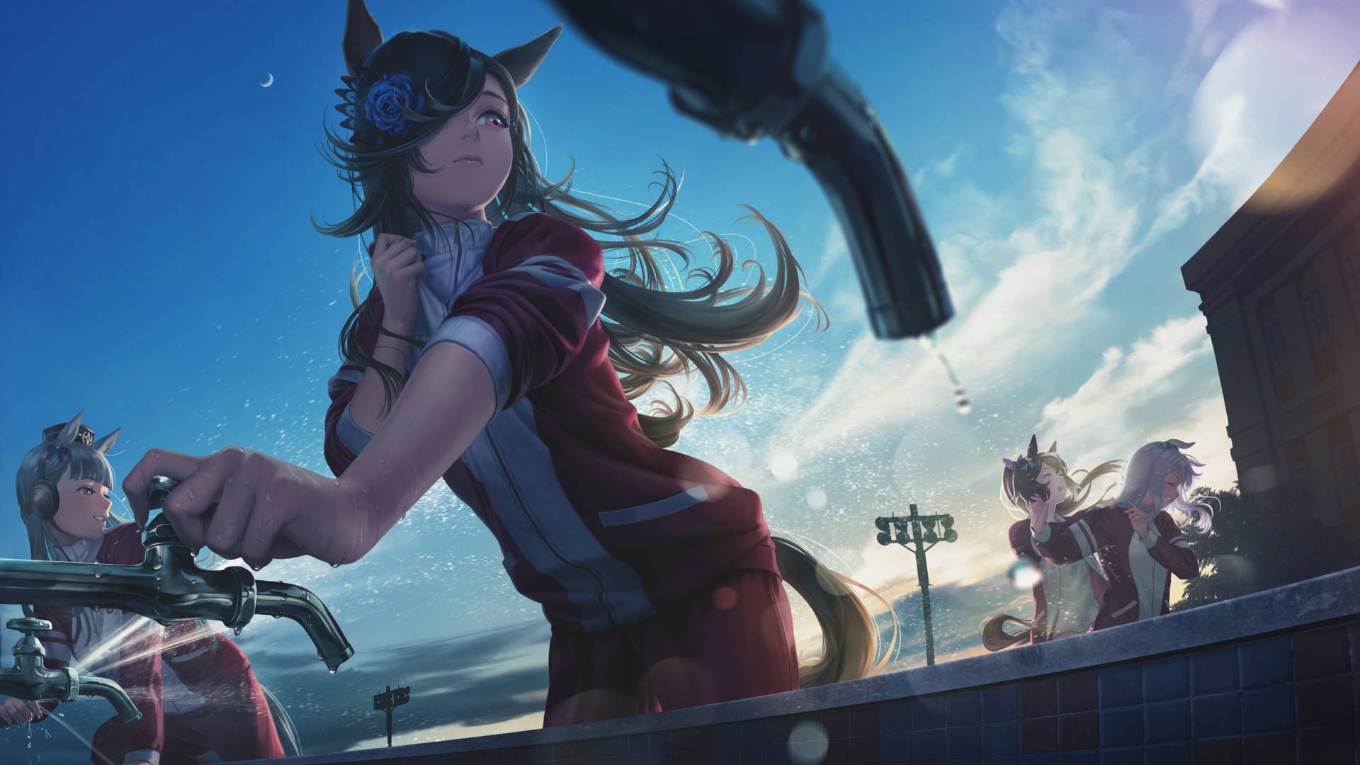 1920x1080 Download Uma Musume Pretty Derby Water Art Wallpaper