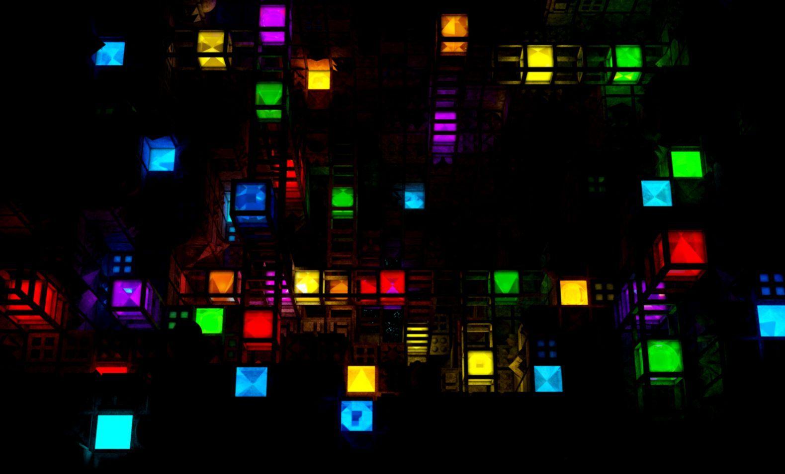 1579x955 Abstract Purple Light Cubes iPhone 5 Wallpaper. Best Background