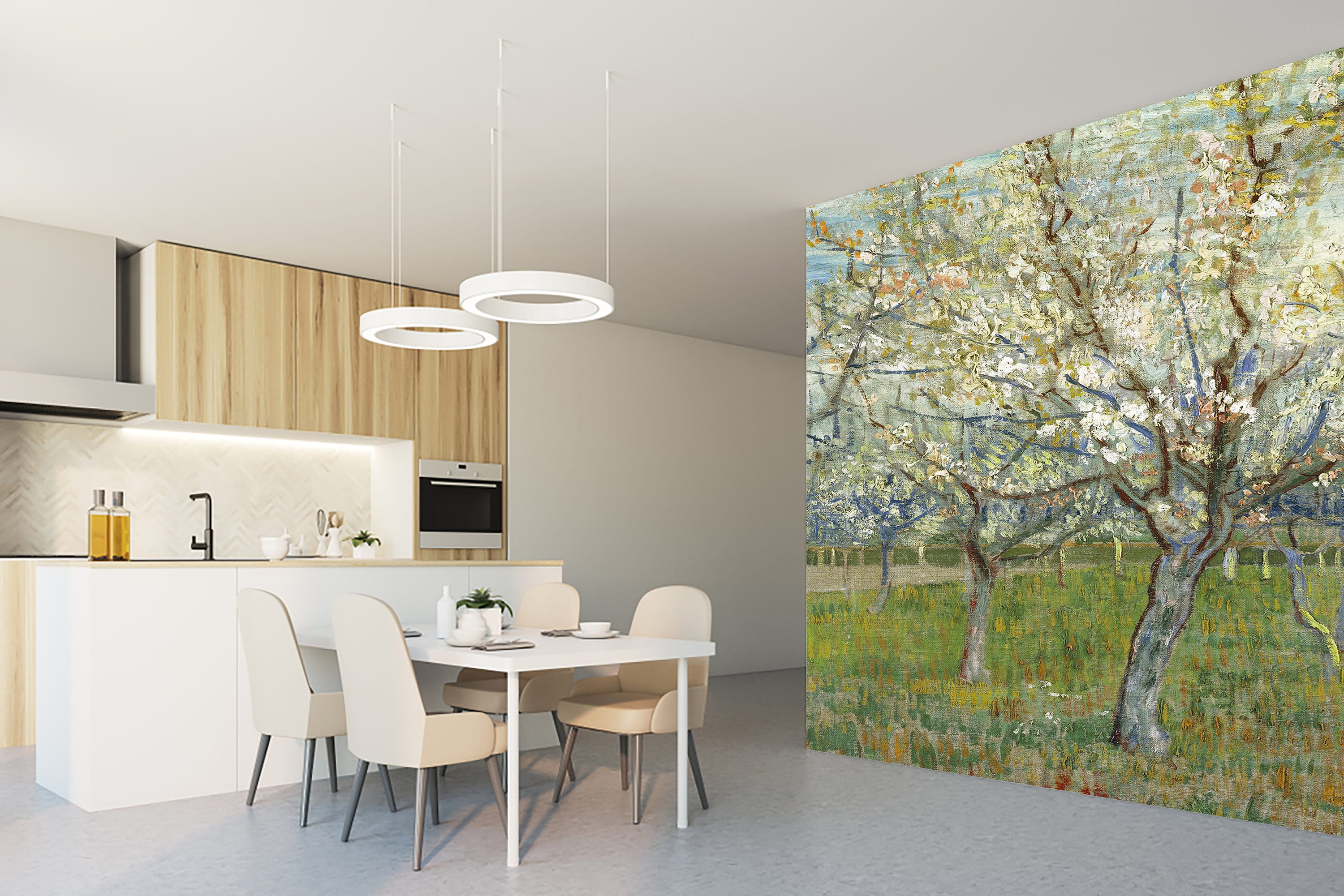 3000x2001 The Pink Orchard by Van Gogh Wallpaper Oil Painting Flowers