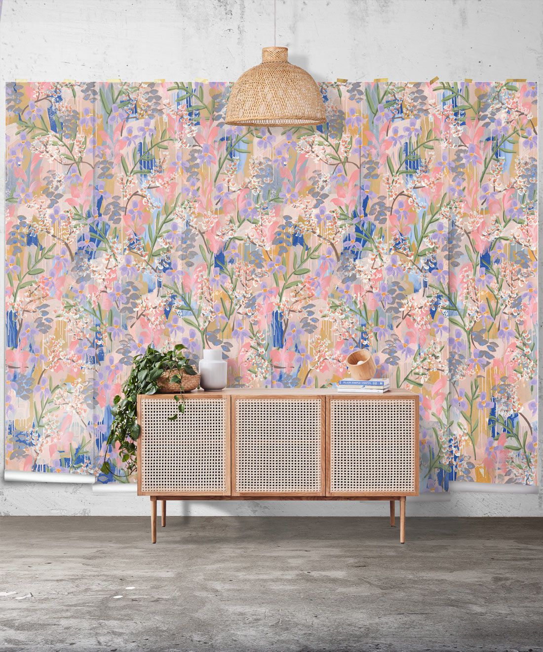 1100x1320 Daphne Wallpaper • Abstract Floral Wallpaper