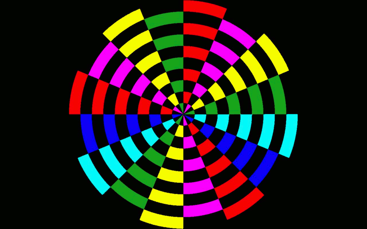 1280x800 RAINBOW WHEEL da Optilux. Desktop wallpaper art, Colorful frames, Illusion art