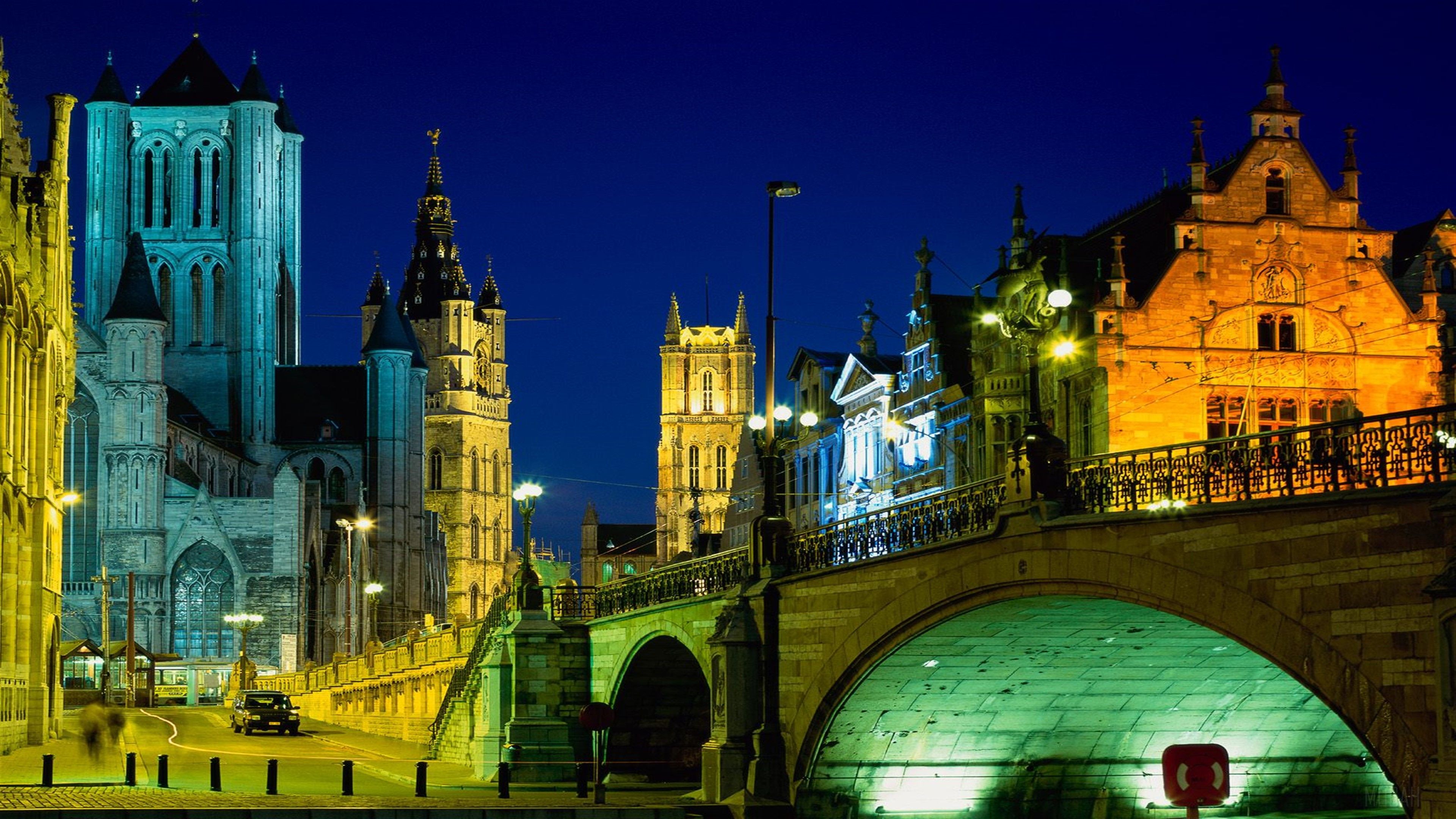 3840x2160 Evening in Ghent Belgium 4k Gallery HD Wallpaper