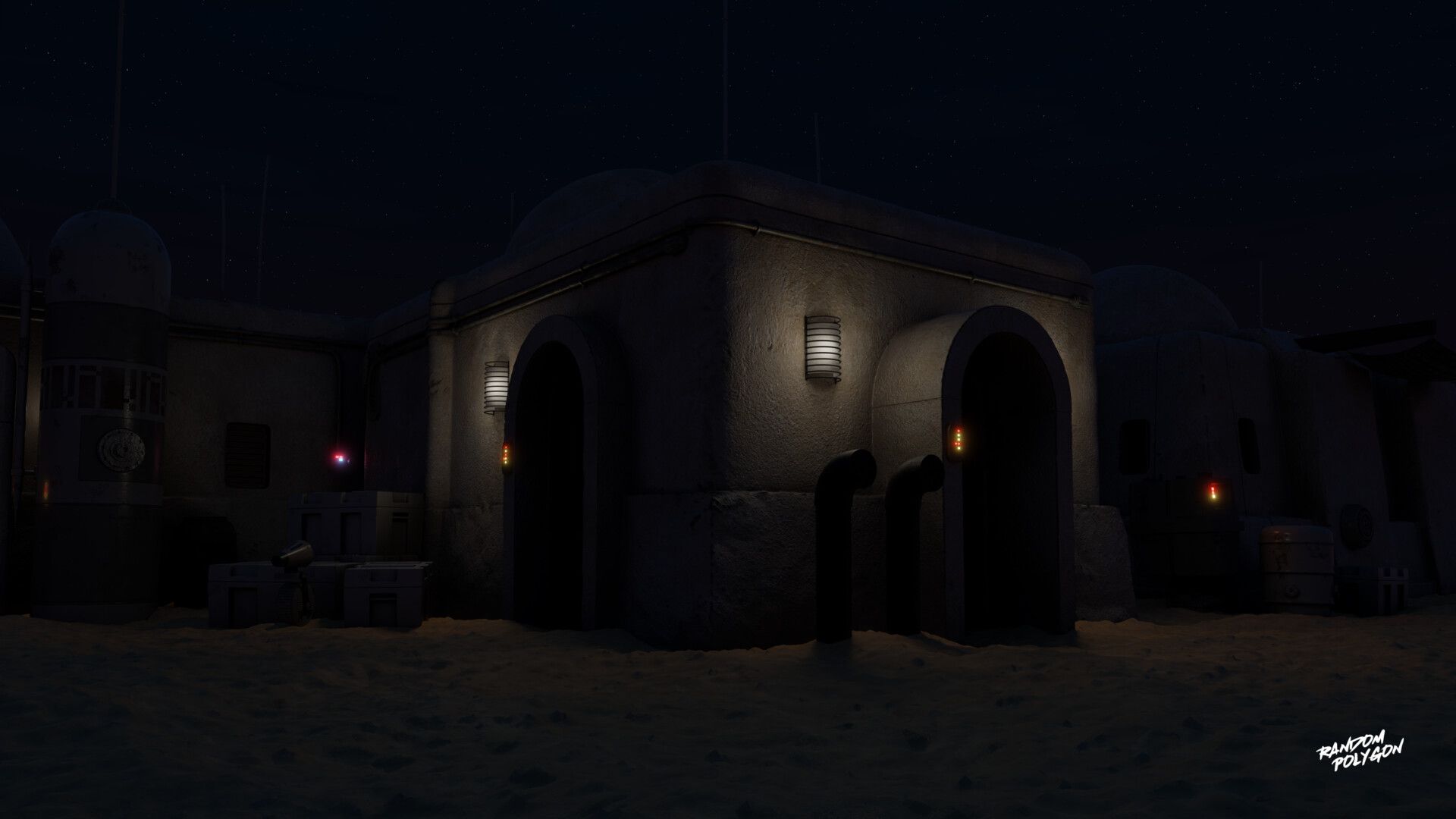 1920x1080 Mos Eisley / Tatooine Town Buildings
