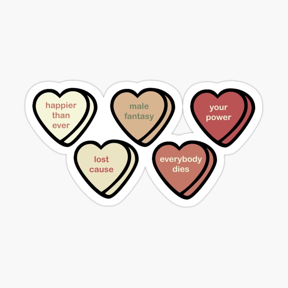 1000x1000 Heart candy billie eilish happier than ever Poster