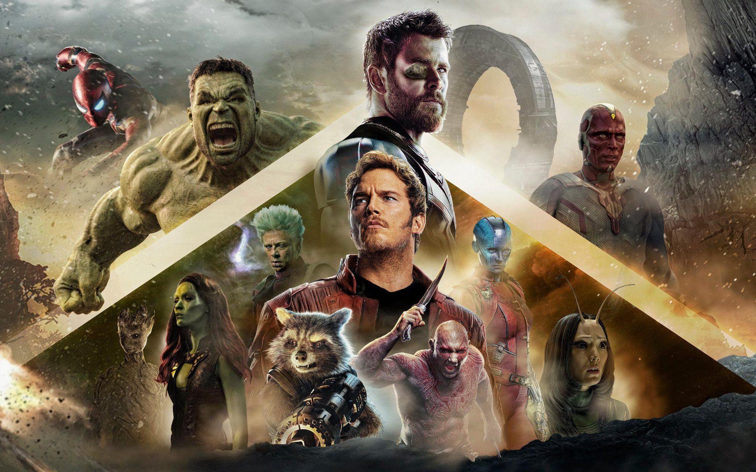 2560x1600 Widescreen Avengers Infinity War, Iron Man, Thanos, Thor, Poster