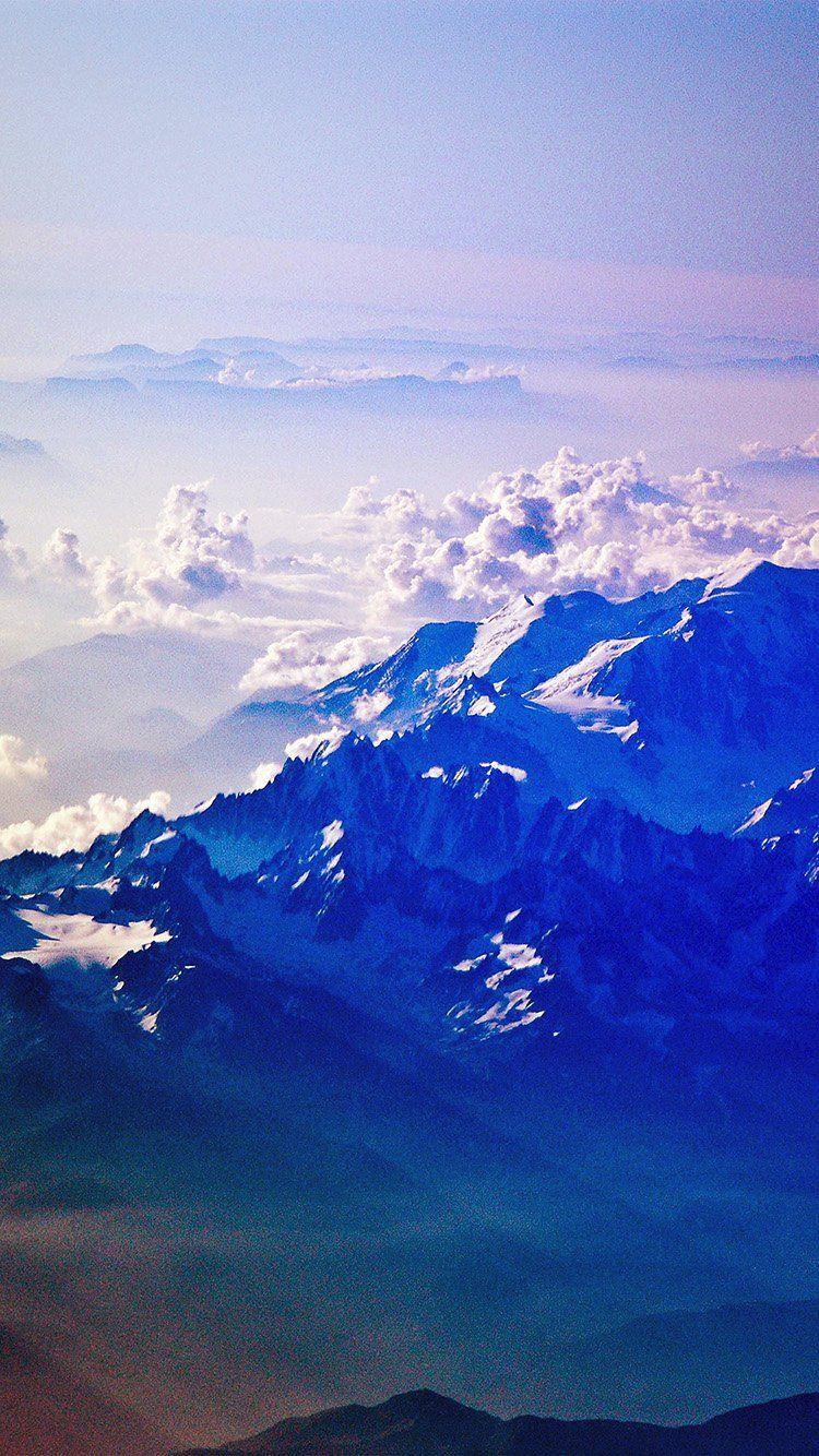 750x1334 Mountain Snow Winter Blue Nature Cloud Cold #iPhone #wallpaper