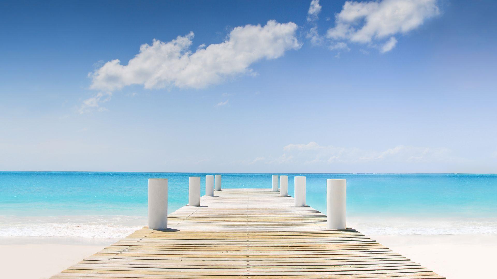 1920x1080 Wallpaper Grace Bay, Providenciales, Turks and Caicos, Travellers