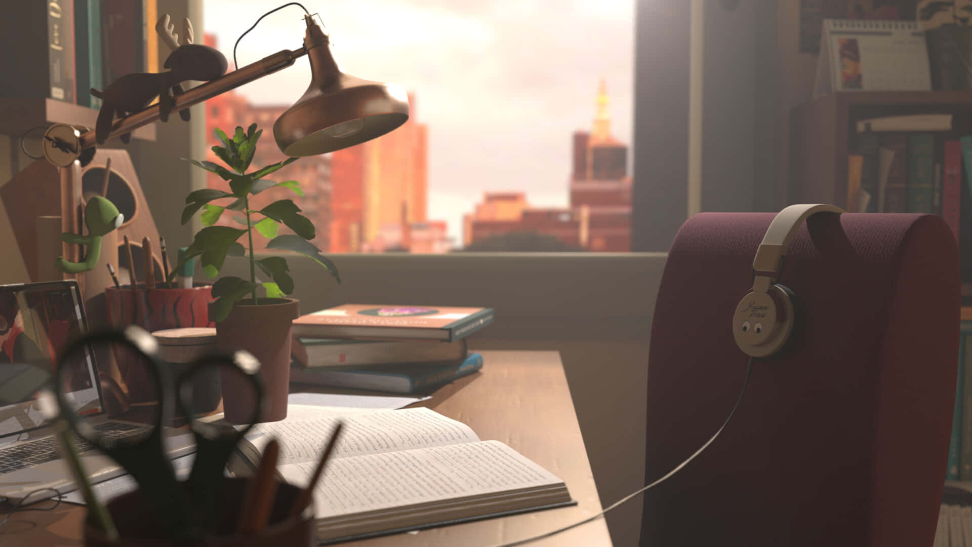 1920x1080 Download Create an atmosphere of relaxation and creative thinking in your very own Lo Fi Room Wallpaper