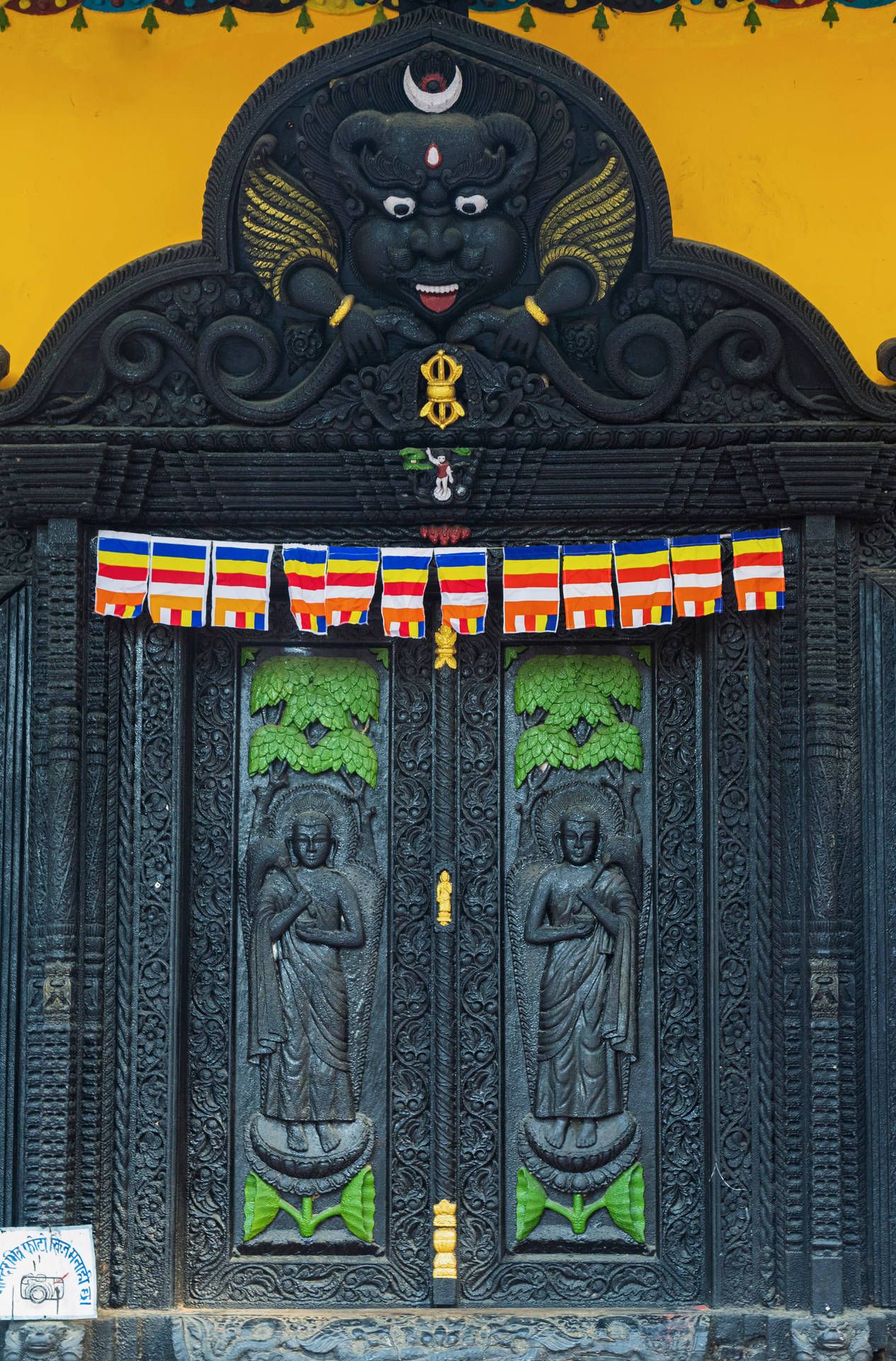 1265x1920 Download Nepal Lumbini Temple Door Wallpaper