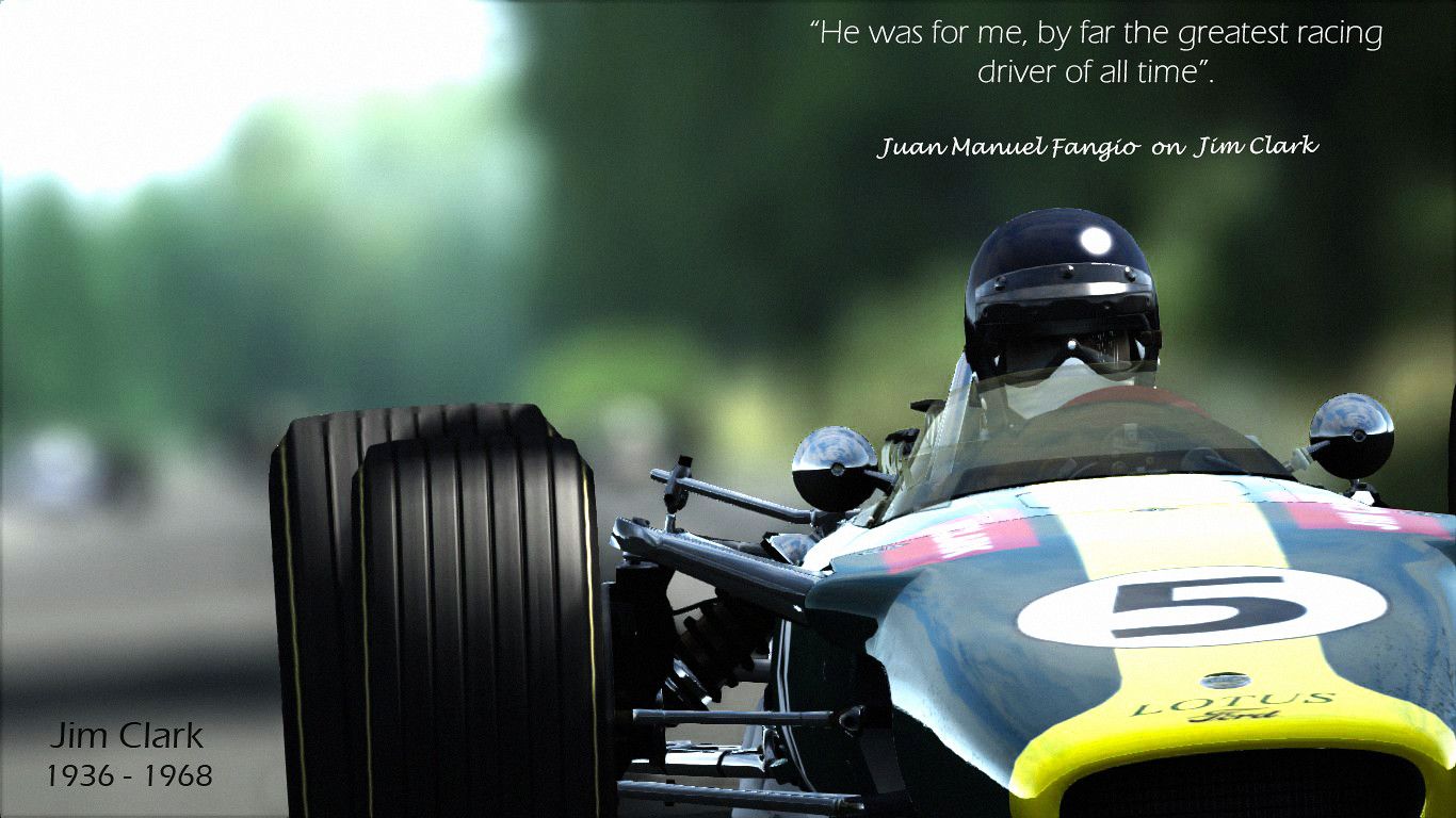 1366x768 The Quiet Champion. Jim Clark in the Iconic Louts 49' at Mo