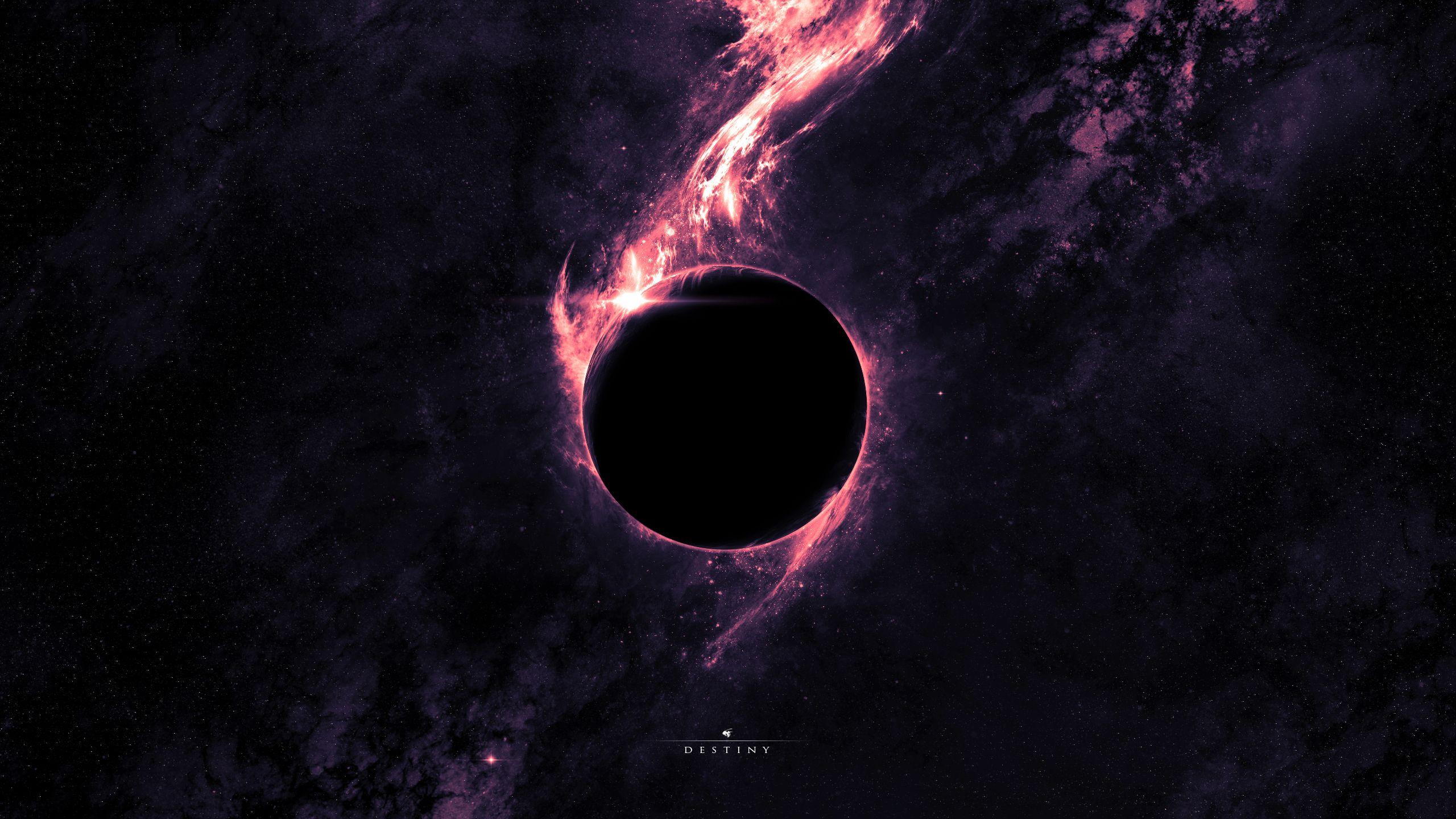 2560x1440 Black Hole Quasar Wallpaper