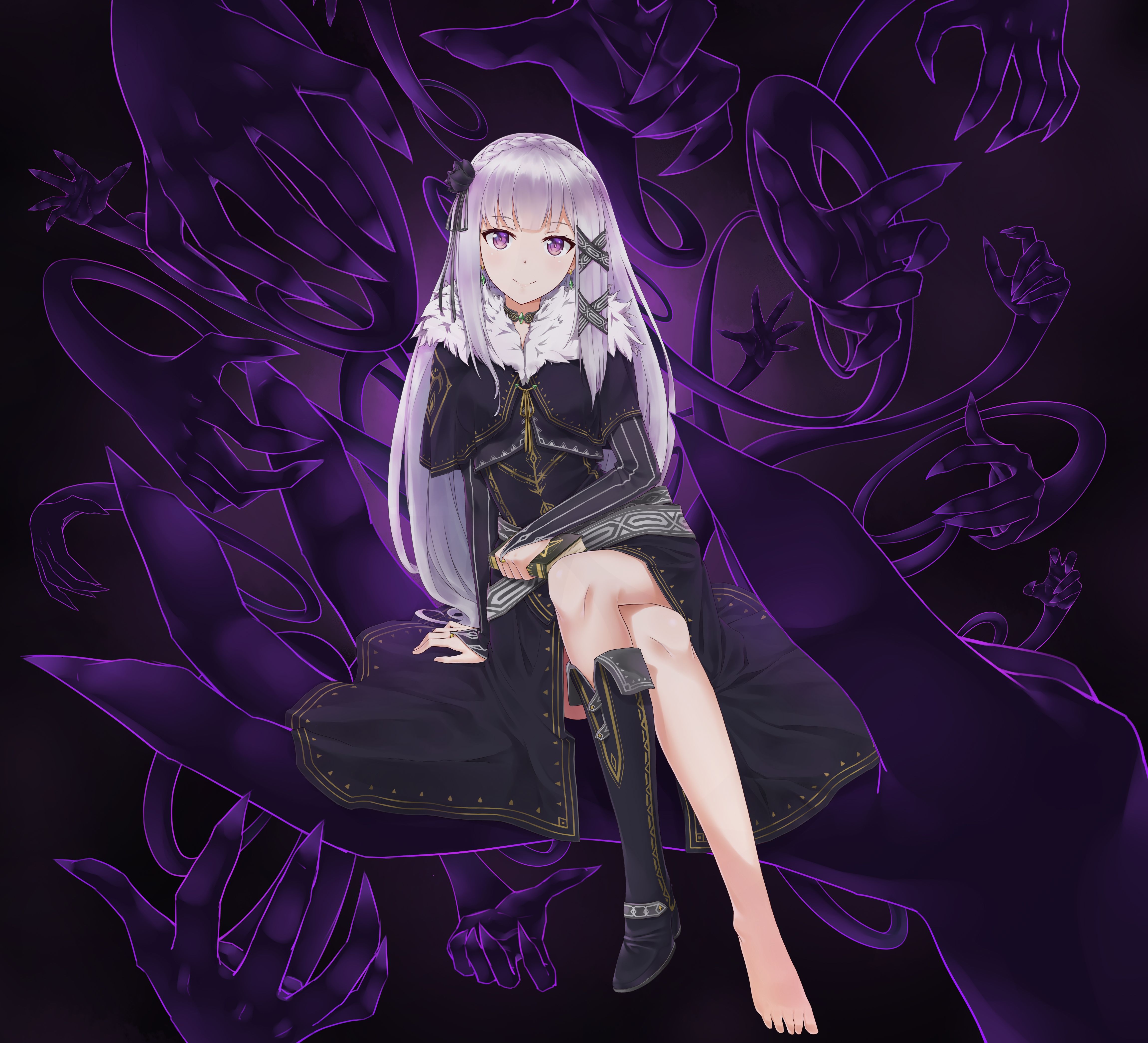 4600x4181 4K Emilia (Re:ZERO) Wallpaper and Background Image
