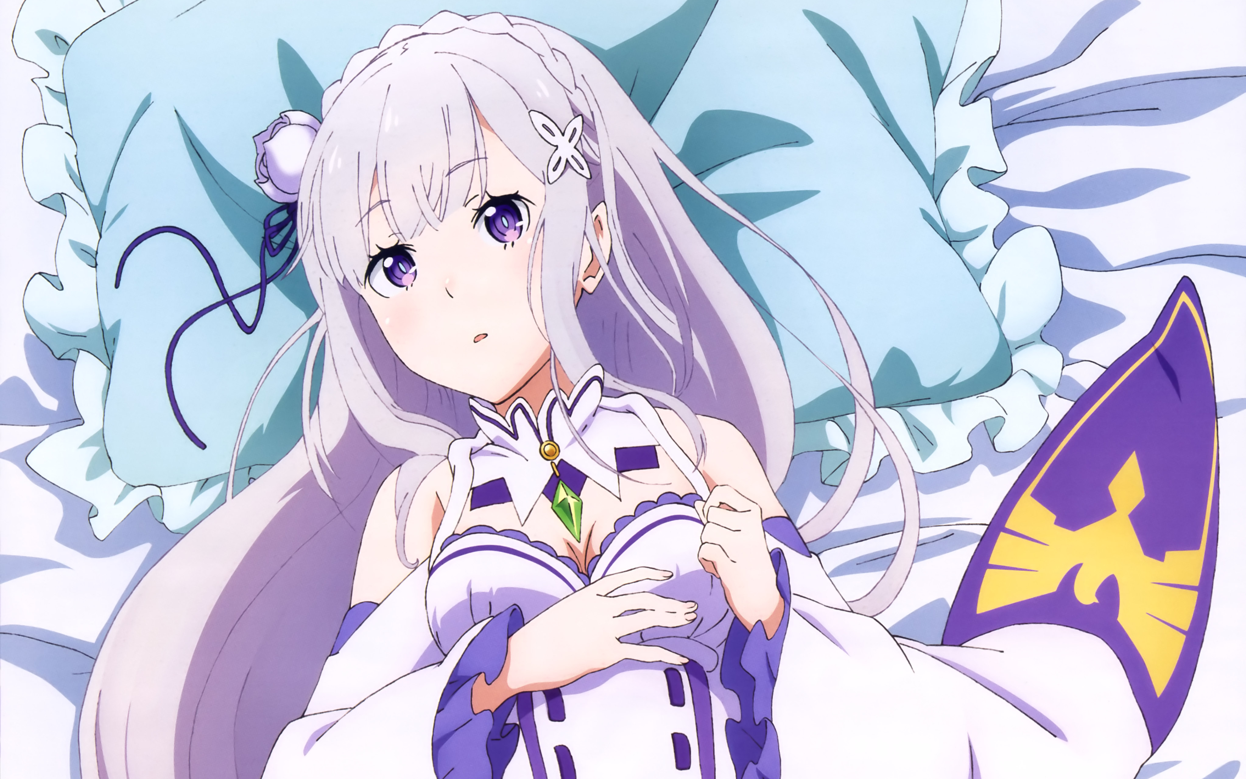 4092x2558 4K Emilia (Re:ZERO) Wallpaper and Background Image