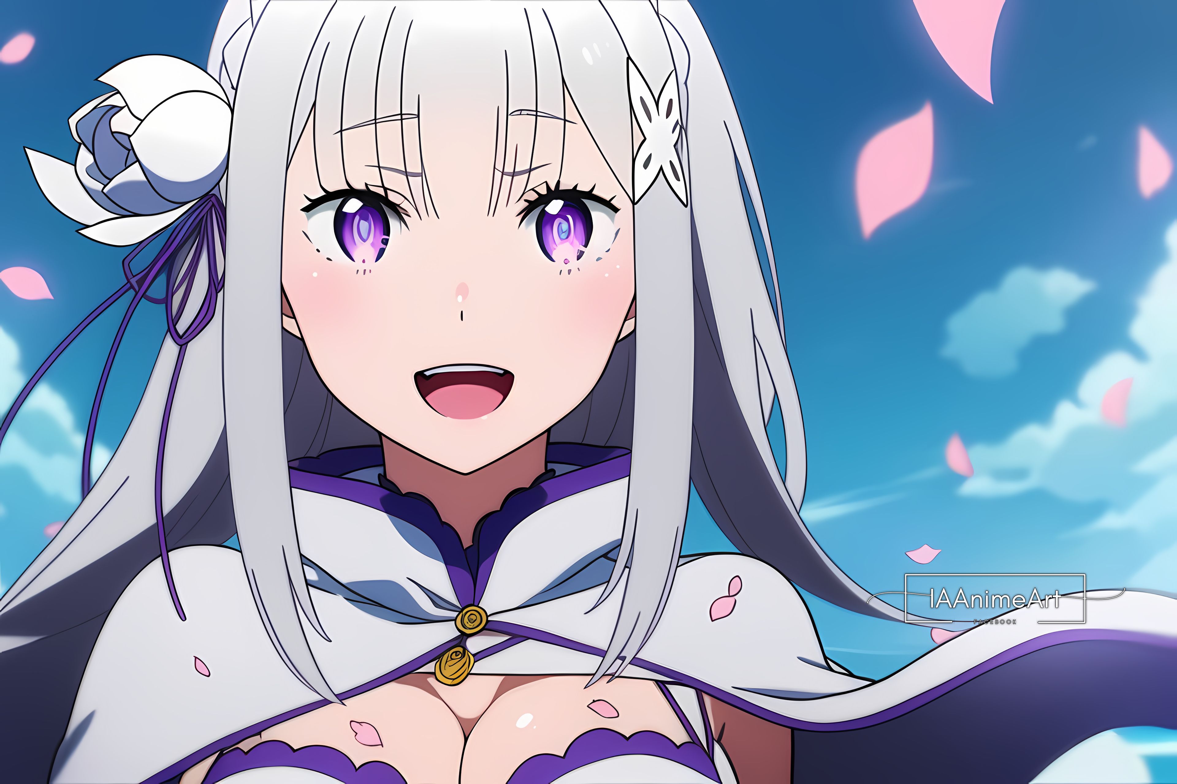 3840x2560 IA Anime Art - ✨❤️Wallpaper de Emilia. Re:Zero❤️✨ ¿Les gustan? #Emilia #ReZero #Wallpaper