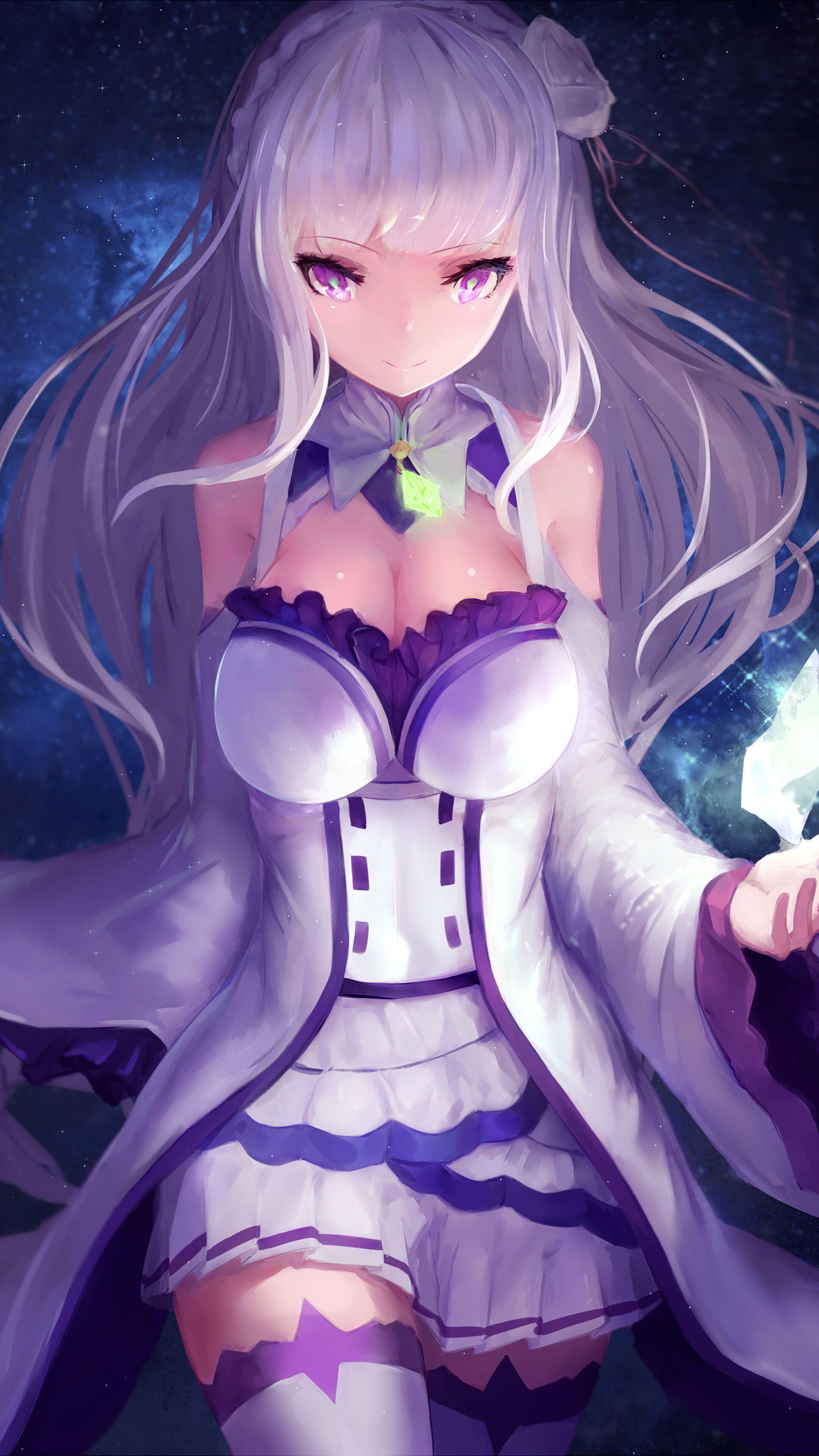 2160x3840 Emilia, Re:Zero, Beautiful, Anime, Girl, 4k Gallery HD Wallpaper