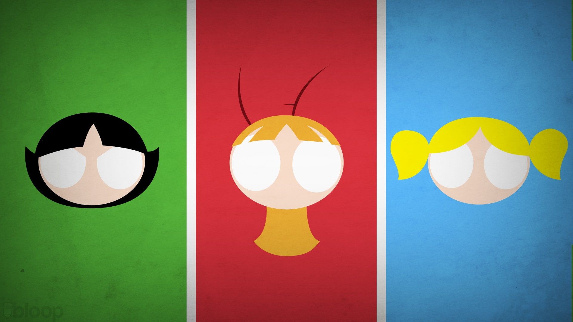 1920x1080 Wallpaper / collage, bubbles, Buttercup, 1080P, blue, minimalism, panels, blossom, red, green, hero, Blo0p, Powerpuff Girls free download