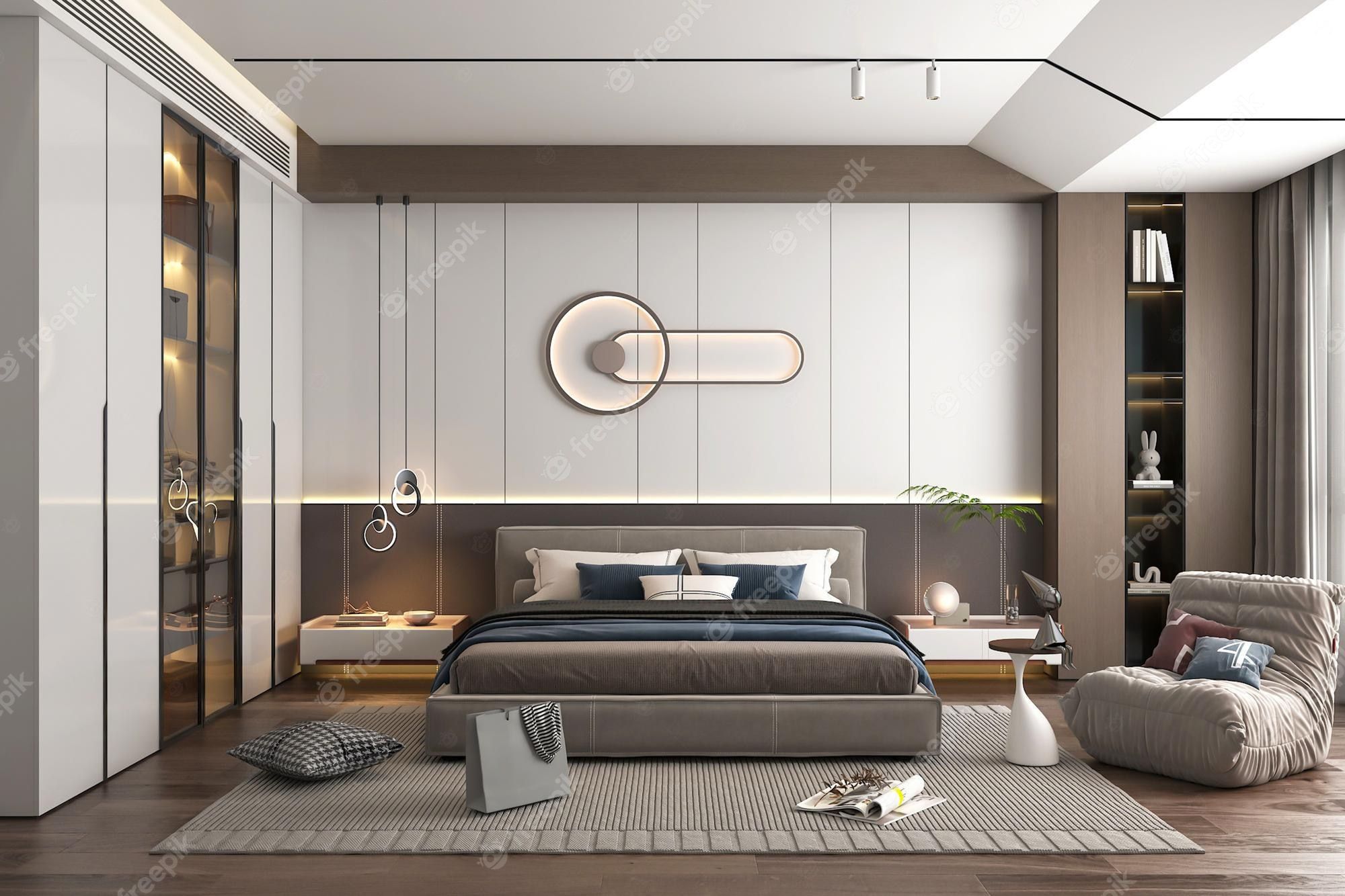 2000x1334 Premium Photod rendering modern luxury bedroom interior design