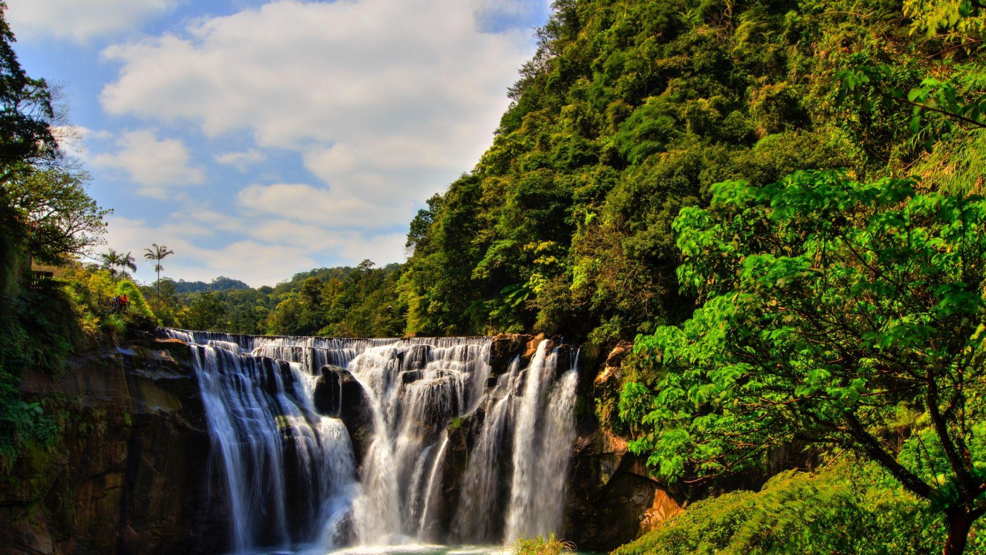 1920x1080 Superb Nature Forest Waterfall Wallpaper