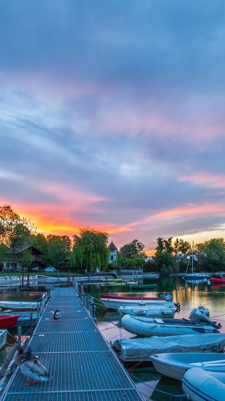 750x1334 Wallpaper Switzerland, Geneva, pier, boats 2560x1440 QHD Picture, Image