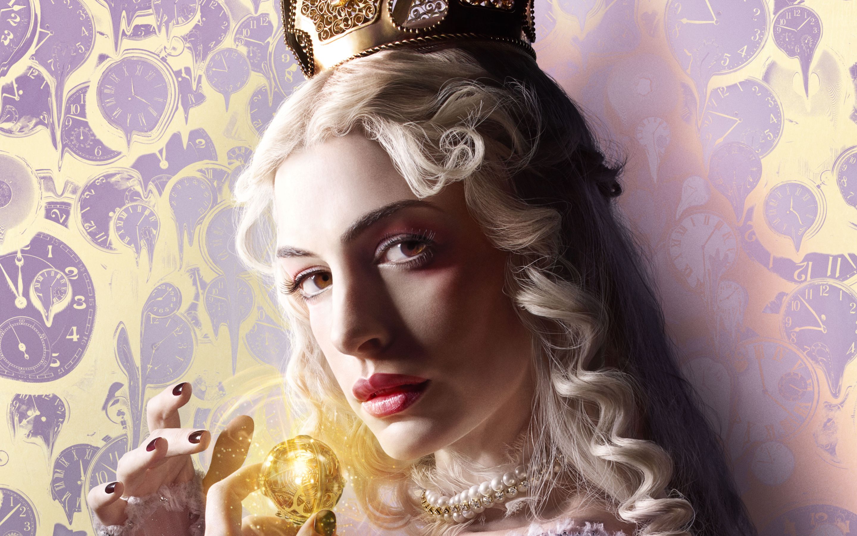 2880x1800 White Queen Aliceking Glass HD wallpaper