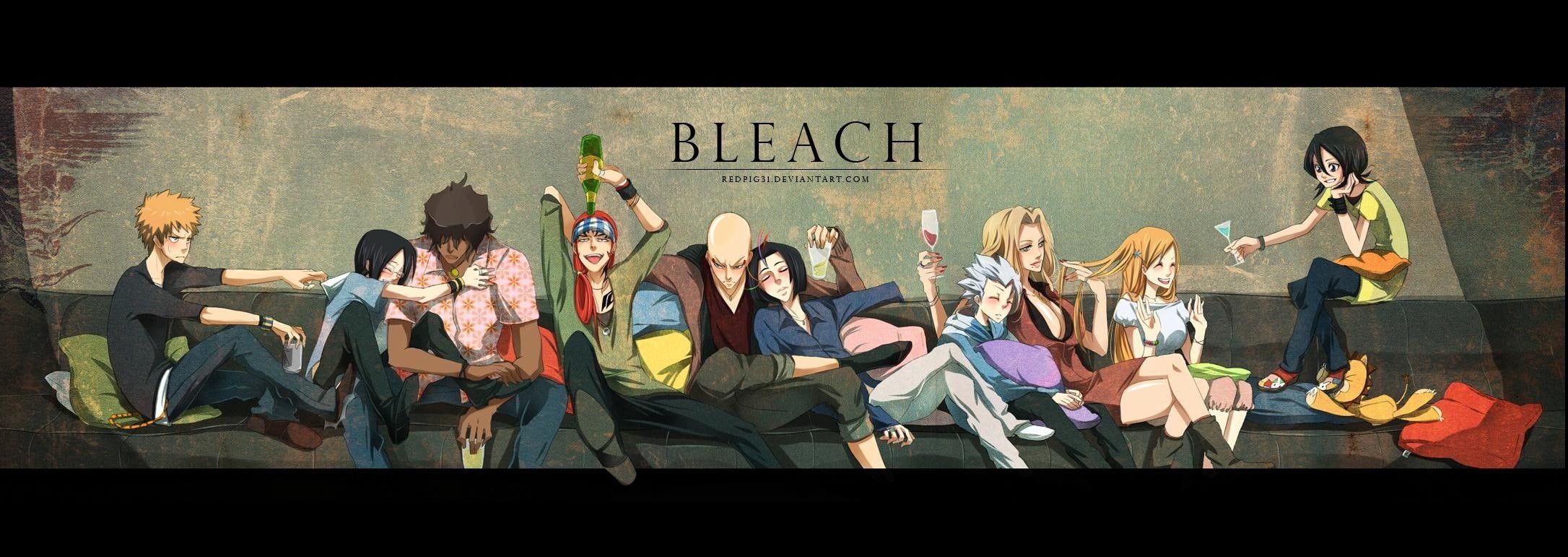2172x771 Wallpaper / anime, digital, bleach, 1080P, panoramas, art, triple screen, digital art, screen, triple free download