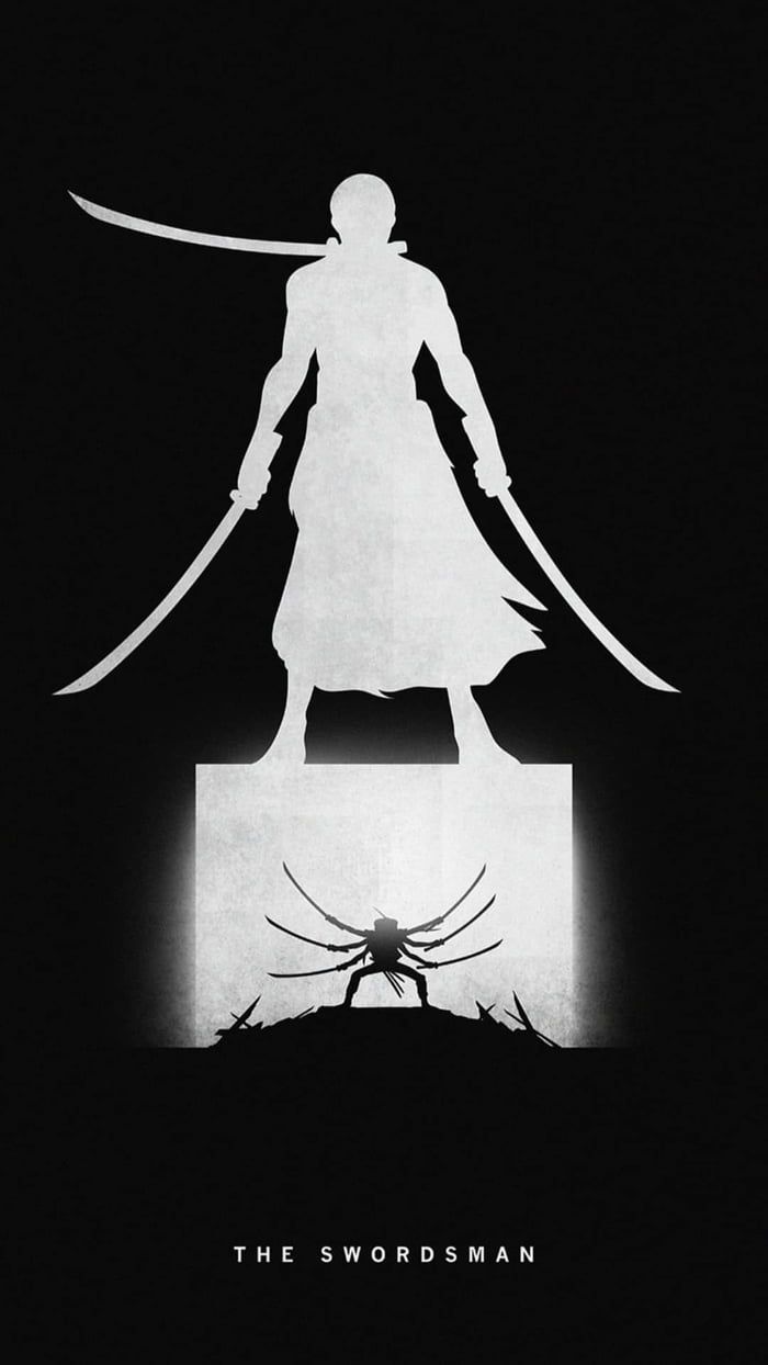 700x1244 Zoro Black And White Wallpaper
