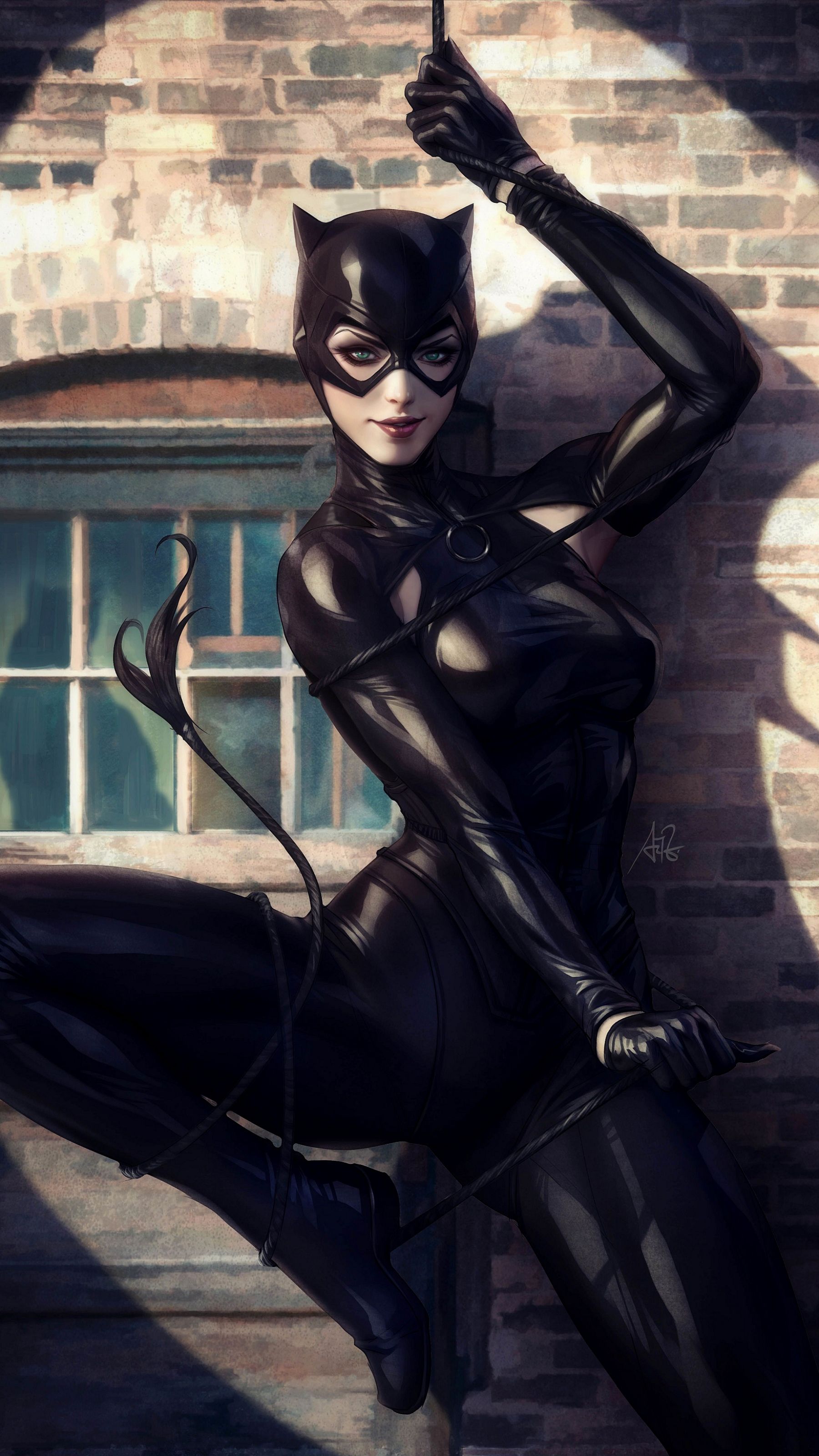 1800x3200 Wallpaper Artgerm Catwoman, Catwoman 2018- Selina Kyle, Marvel Portfolio Artgerm, Batman, Background Free Image