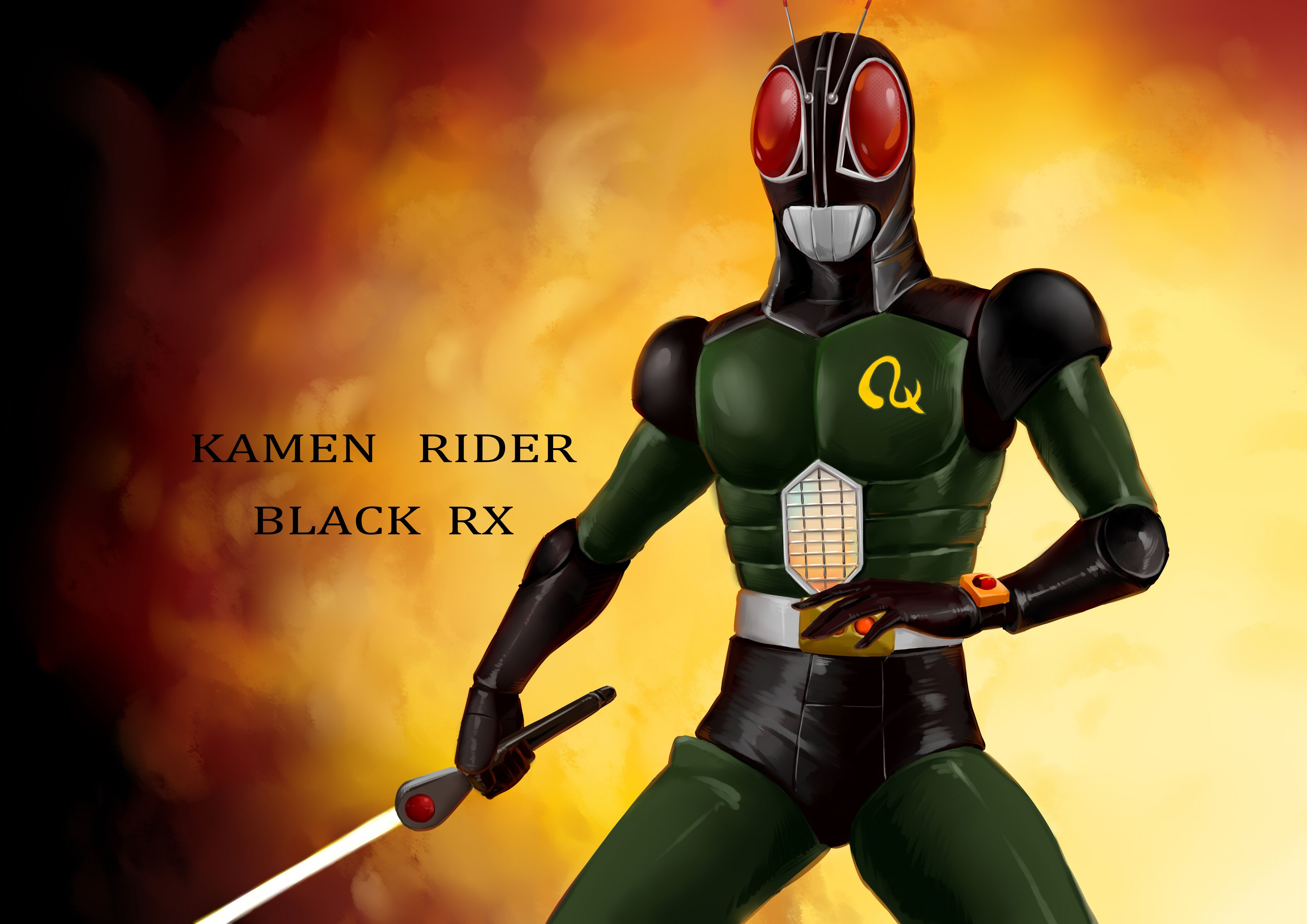 4960x3507 Tokusatsu Kamen Rider Kamen Rider BLACK RX Kamen Rider Black RX Character Solo Artwork Digital Art F Wallpaper:4960x3507