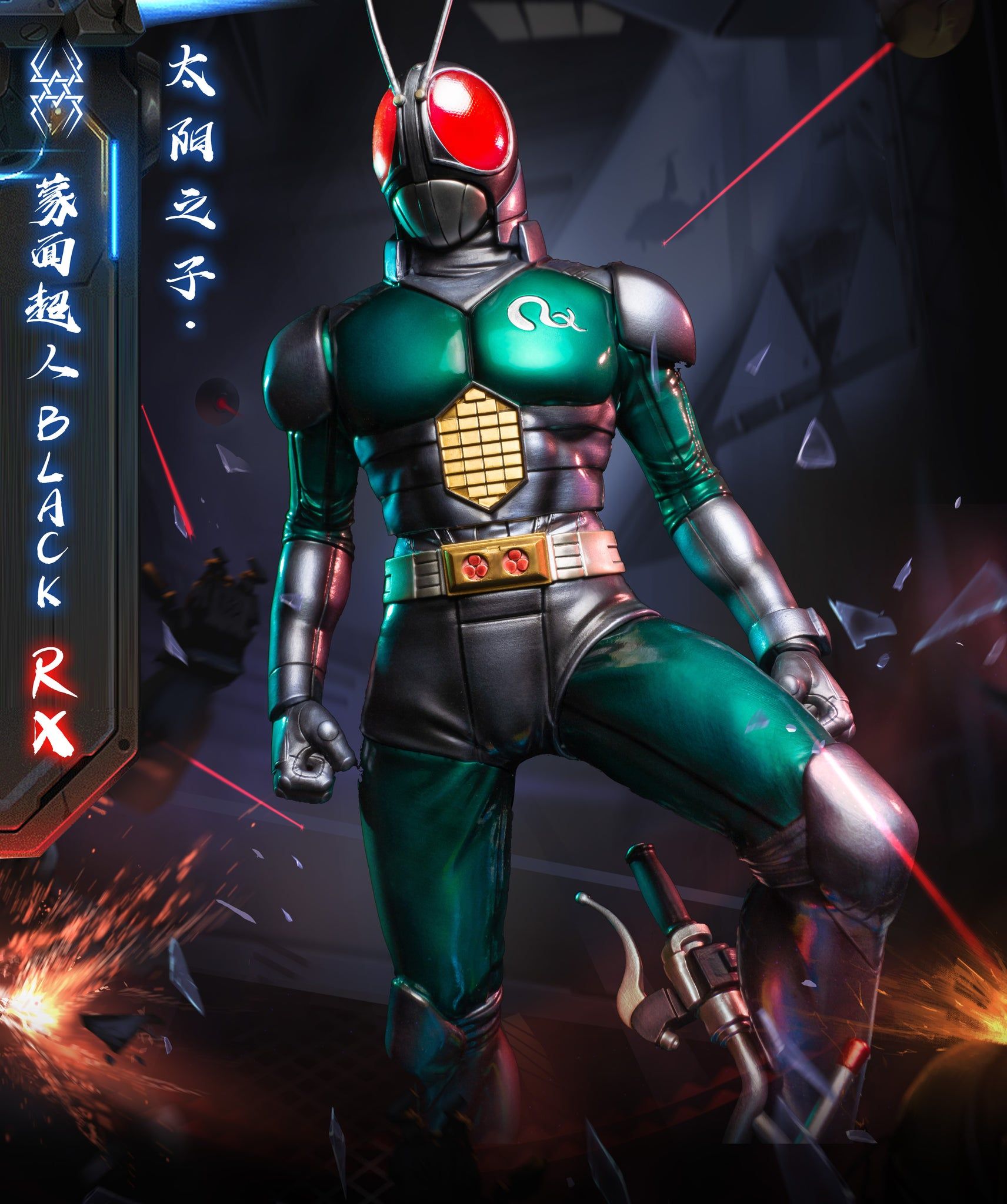 1712x2048 5 Scale Masked Rider Black RX Rider Black RX Resin Statue