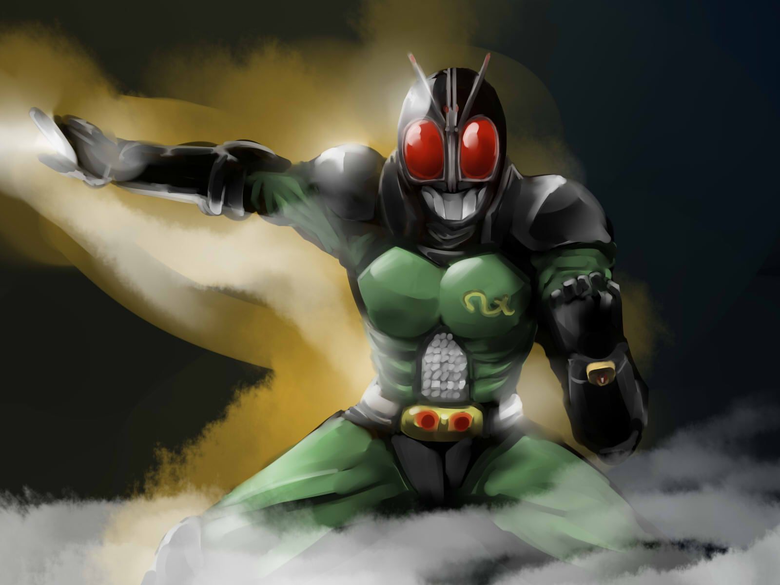 1600x1200 Tokusatsu Kamen Rider Kamen Rider BLACK RX Kamen Rider Black RX Character Solo Artwork Digital Art F Wallpaper:1600x1200