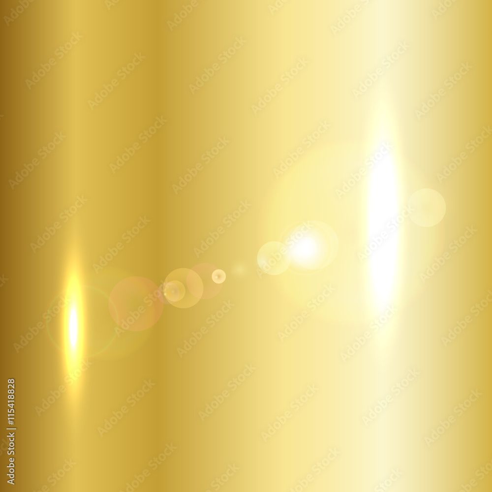 1000x1000 Gold texture pattern. Light realistic, shiny, metallic empty golden gradient template. Abstract metal decoration. Design for wallpaper, background, wrapping, fabric etc. Vector Illustration. Stock Vector