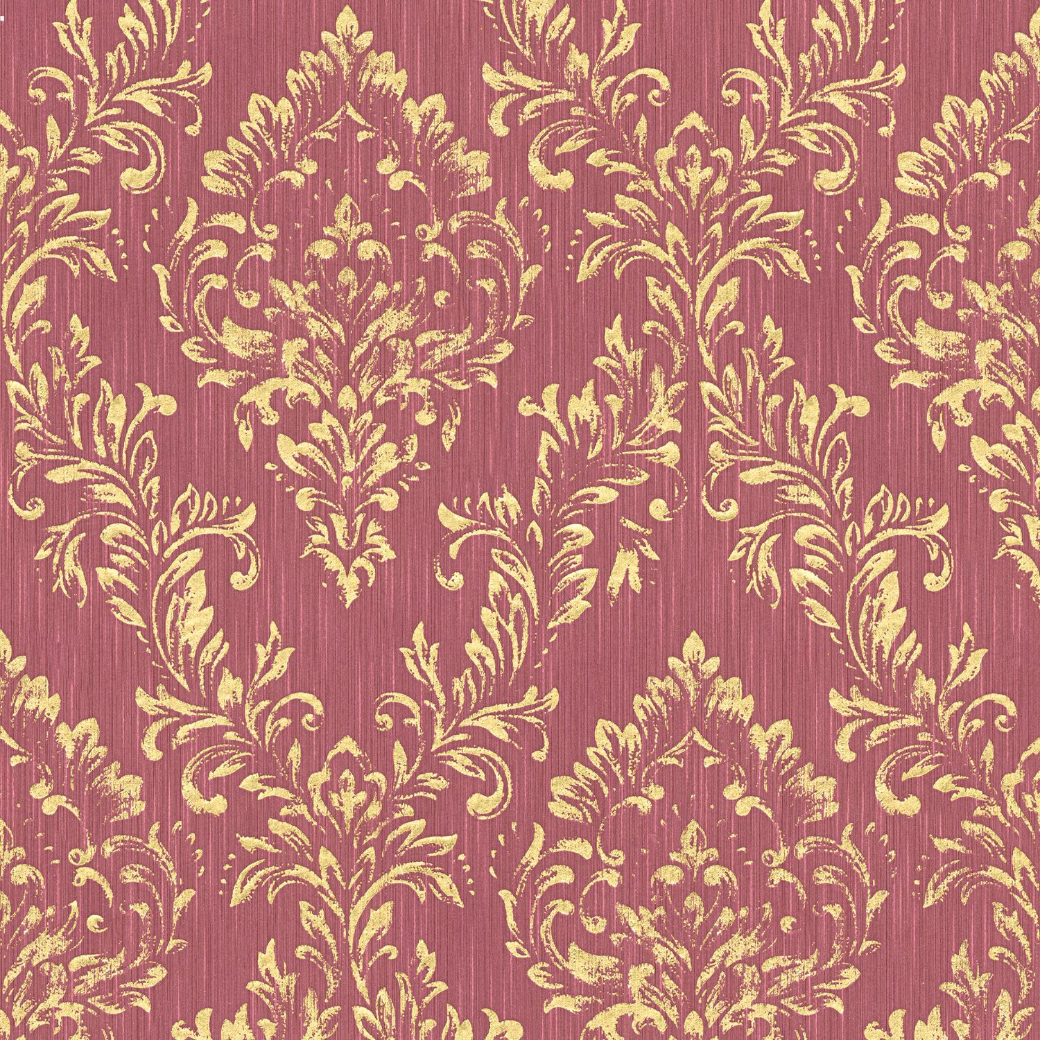 1500x1500 Baroque Wallcovering Wall Profhome 306596 GU Textile Wallpaper Textured Baroque Style Shiny Gold Red 5.33 M2 (57 Ft2)
