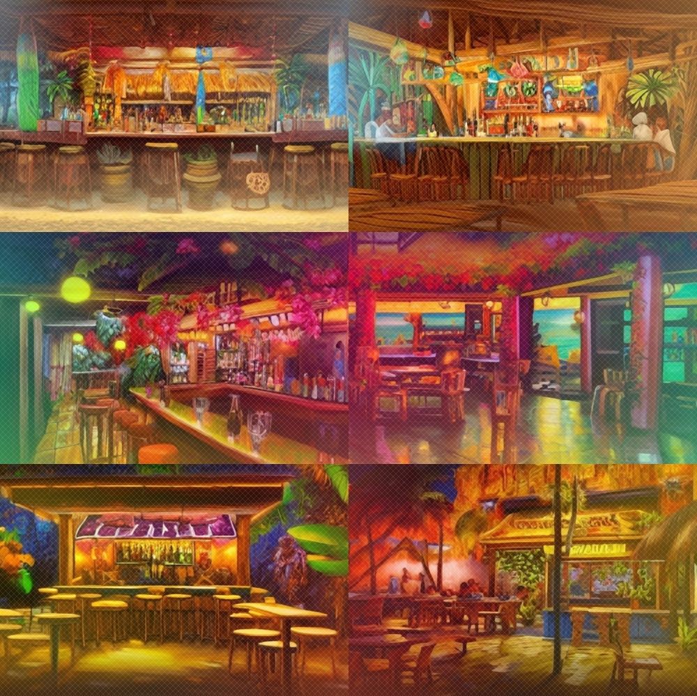 1000x999 Pacific Coast Beach Bar Pack: 6 Visual Novel Background