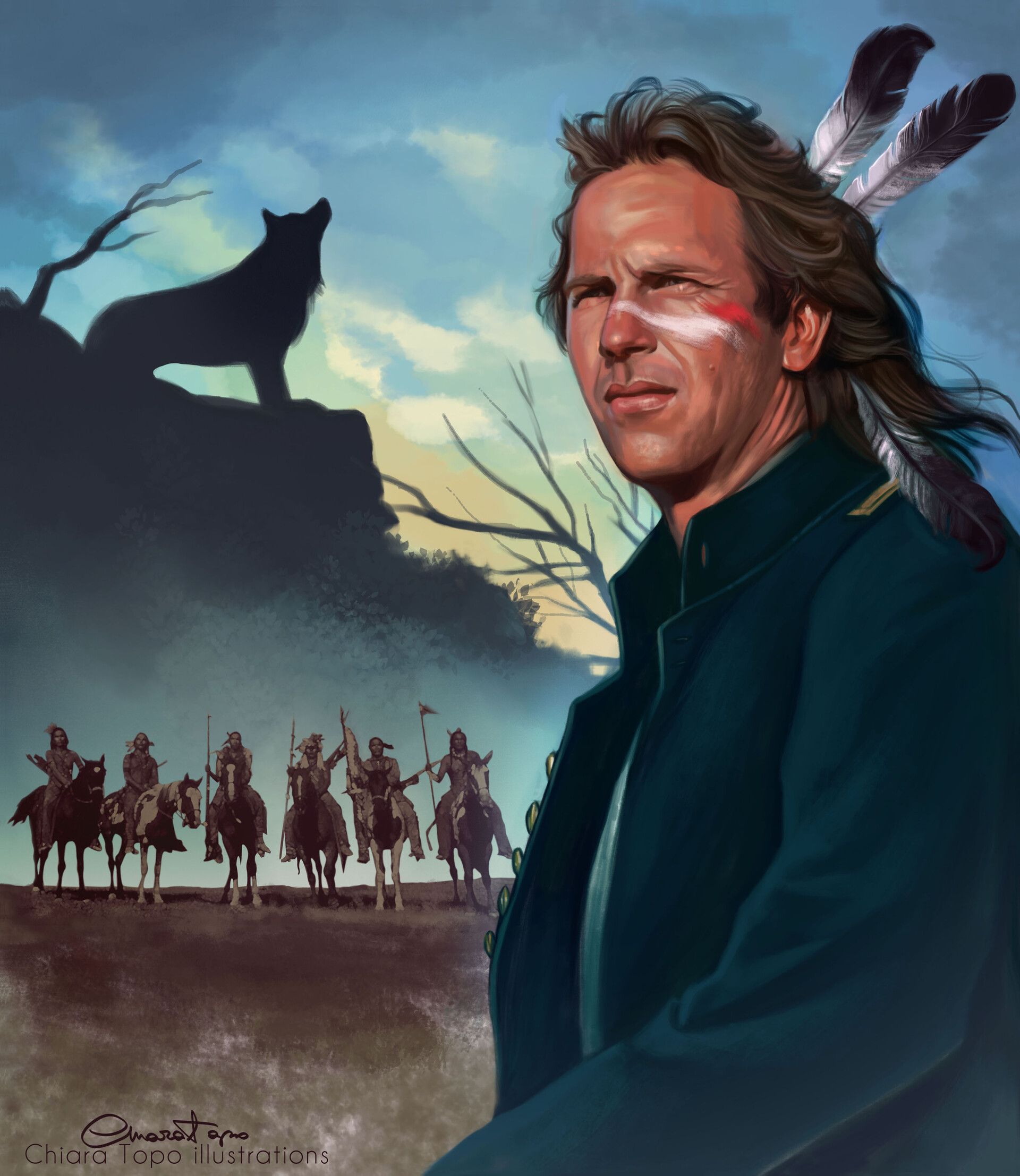 1920x2214 Chiara Topo with Wolves card illustration