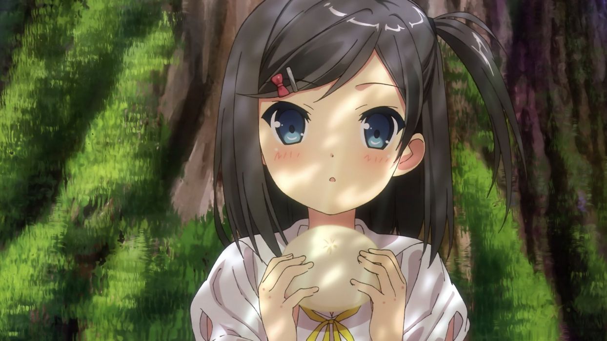 1244x700 Anime girl cute tree child food wallpaperx1080