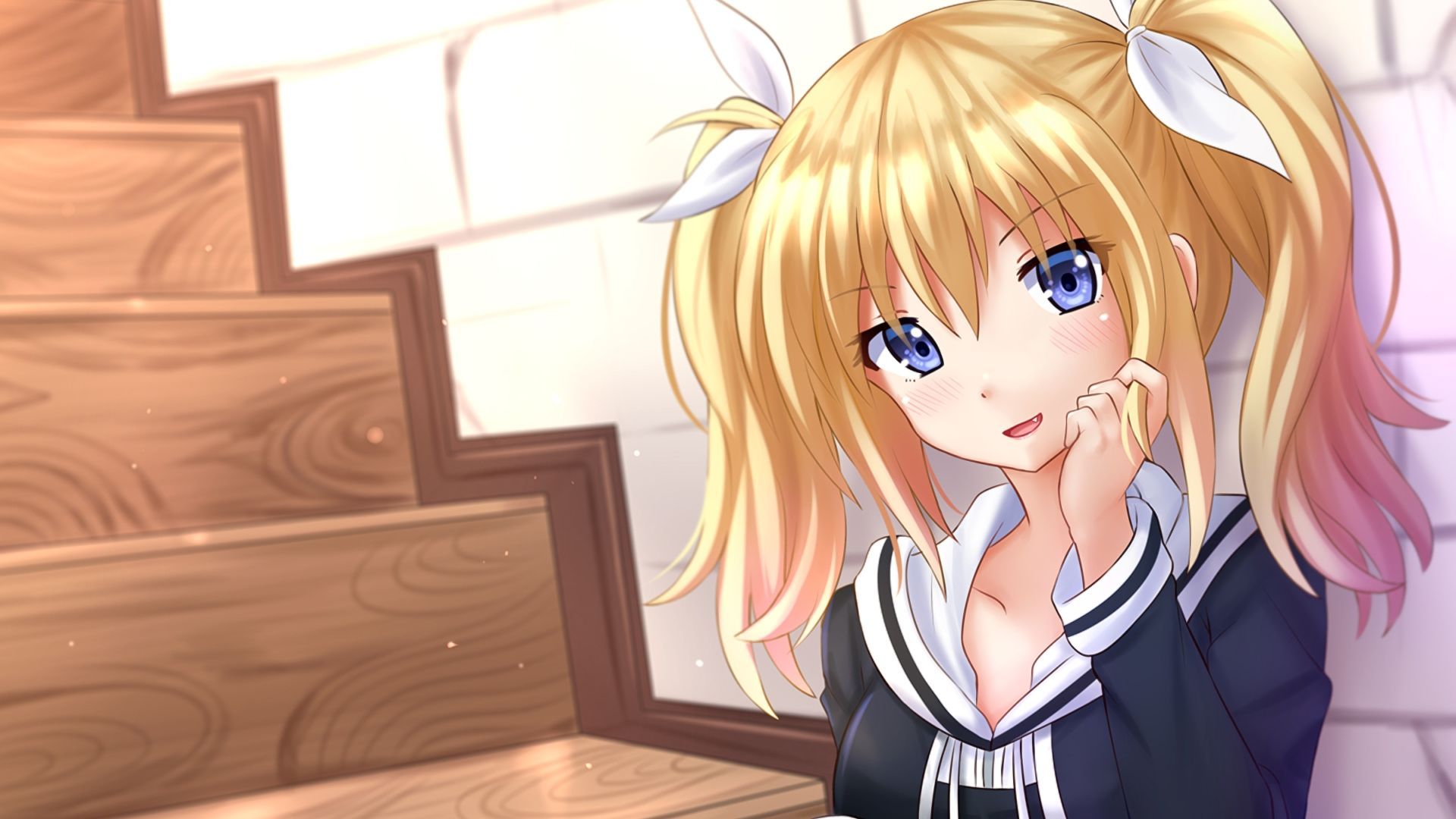 1920x1080 Desktop Wallpaper Blonde Anime Girl, Chaos;Child, HD Image, Picture, Background, Cyjirz