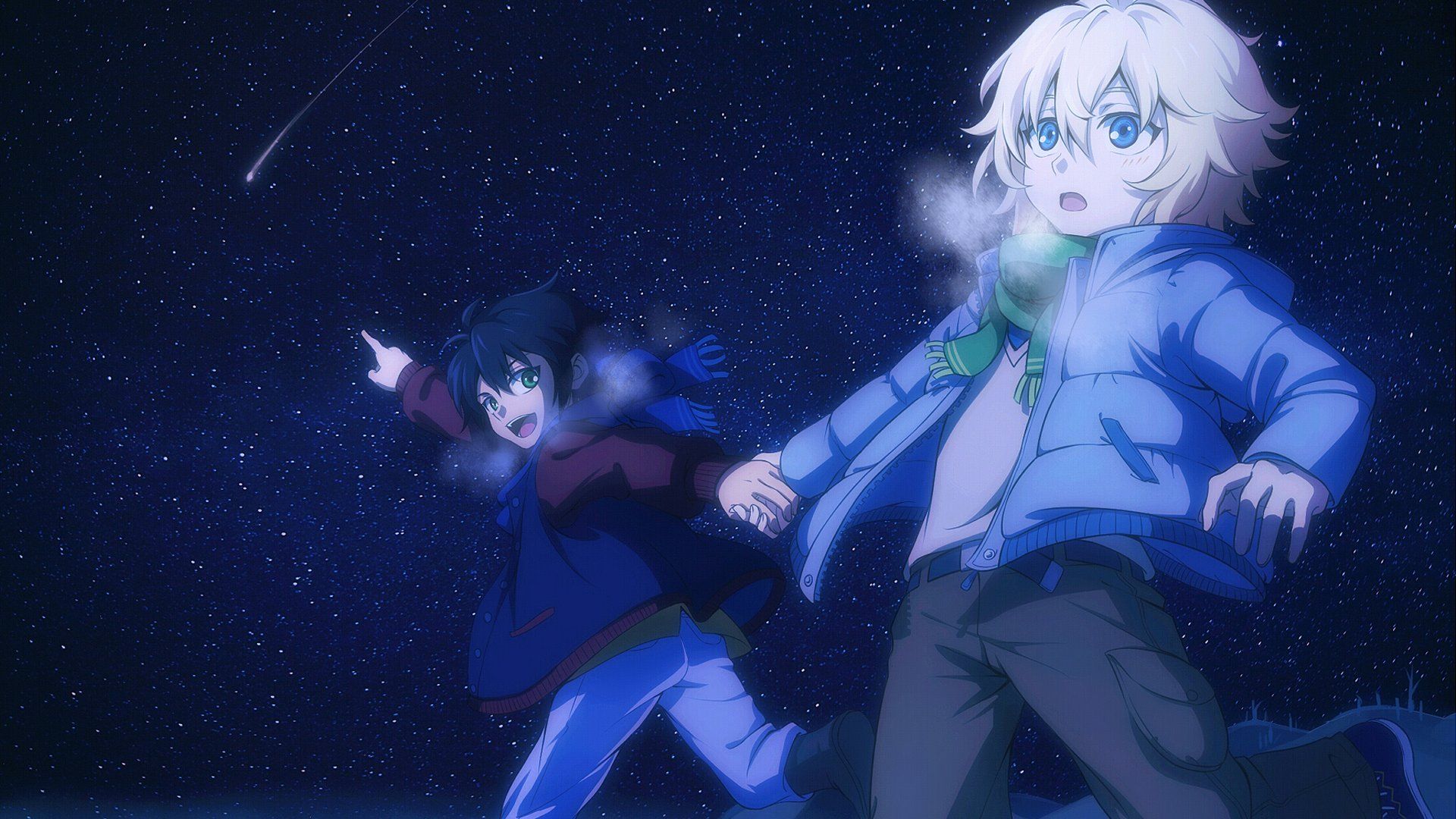 1920x1080 owari, No, Seraph, Series, Anime, Character, Vampire, Sky, Stars, Cute, Child