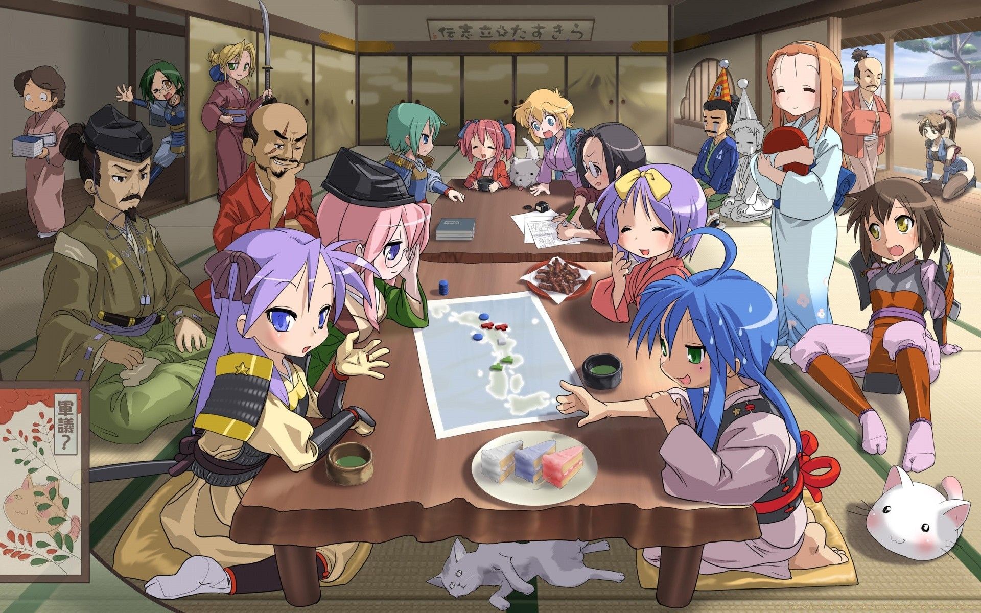 1920x1200 Anime children sitting at the table for your phone