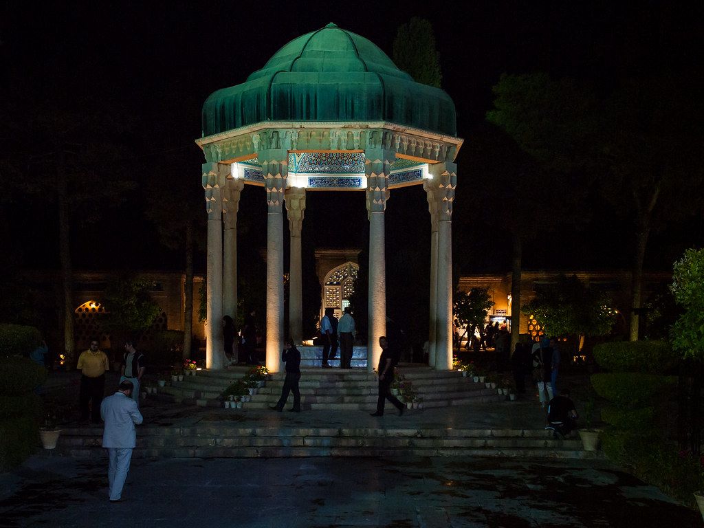 1024x768 Pavilion Over Tomb of Poet Hafez at Night, Shiraz, Iran
