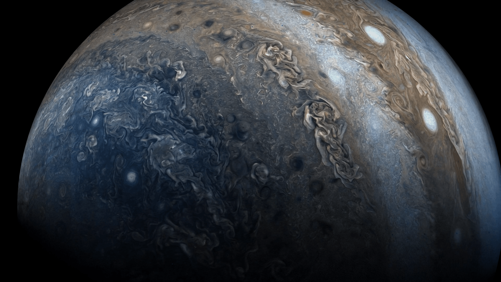 1920x1080 Wallpaper of Jupiter (From the Juno Perijove 06 Flyby). WALLPAPERS