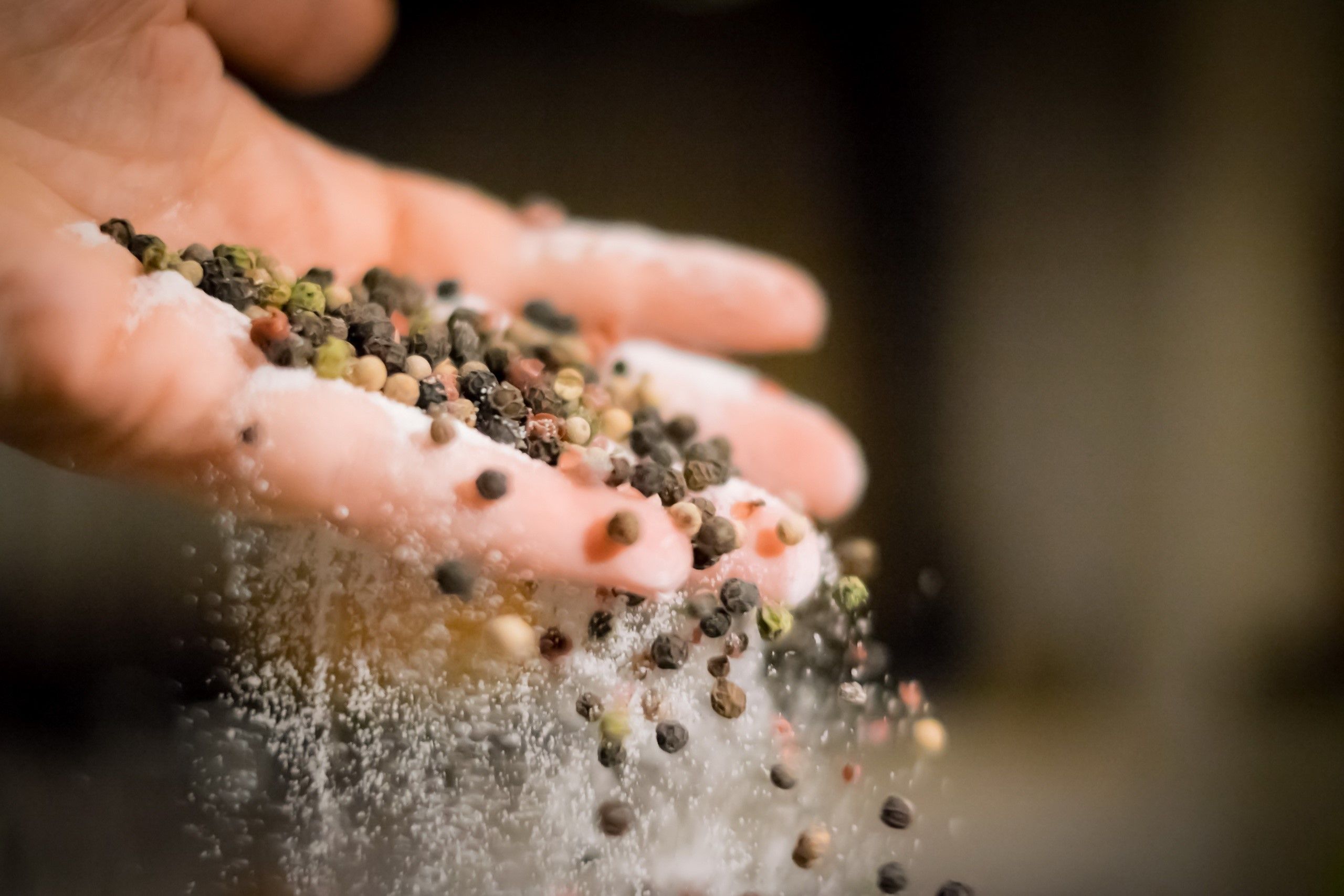 2560x1707 Fingers, Black pepper, Hands, Salt Gallery HD Wallpaper