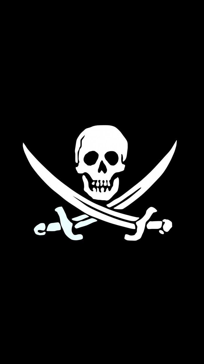 700x1244 Jolly Roger Pirate Skull Black And White IPhone 6 Plus HD Wallpaper. Skull wallpaper, Skull wallpaper iphone, Pirate art