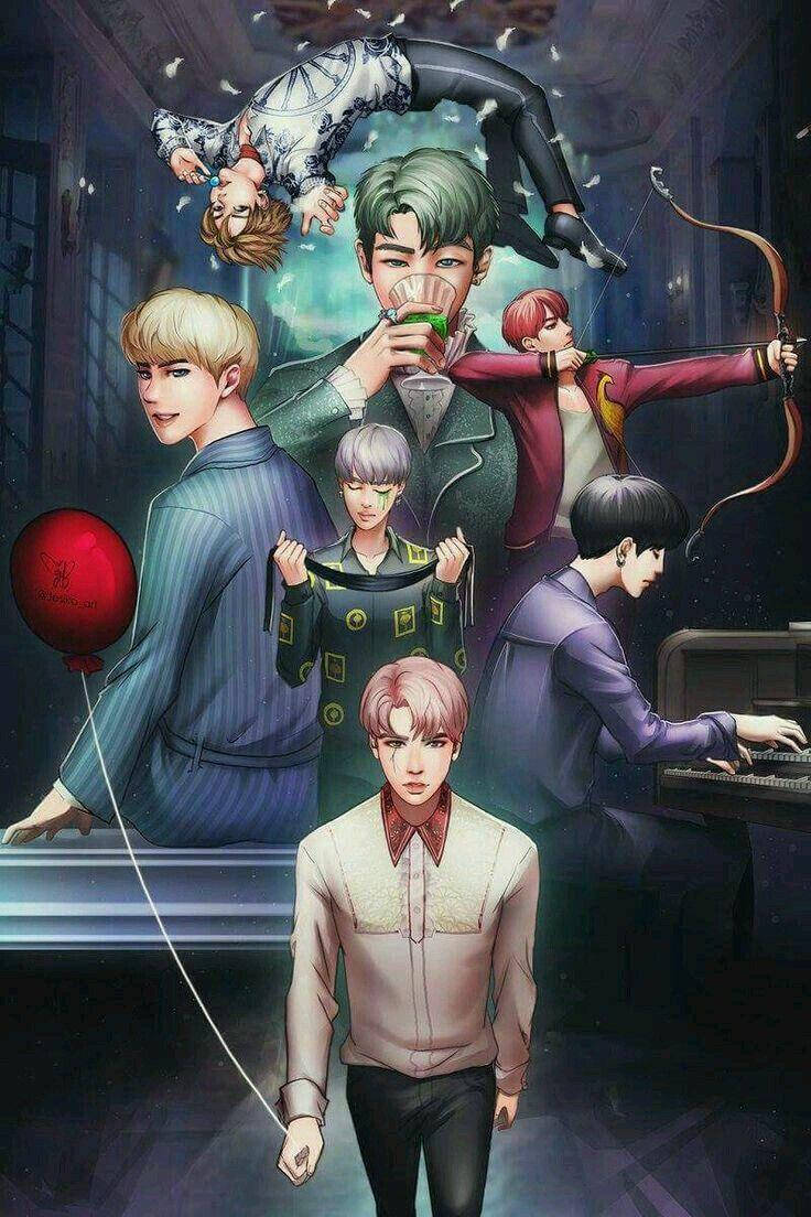 736x1104 Download Bts Anime Blood Sweat And Tears Fanart Wallpaper