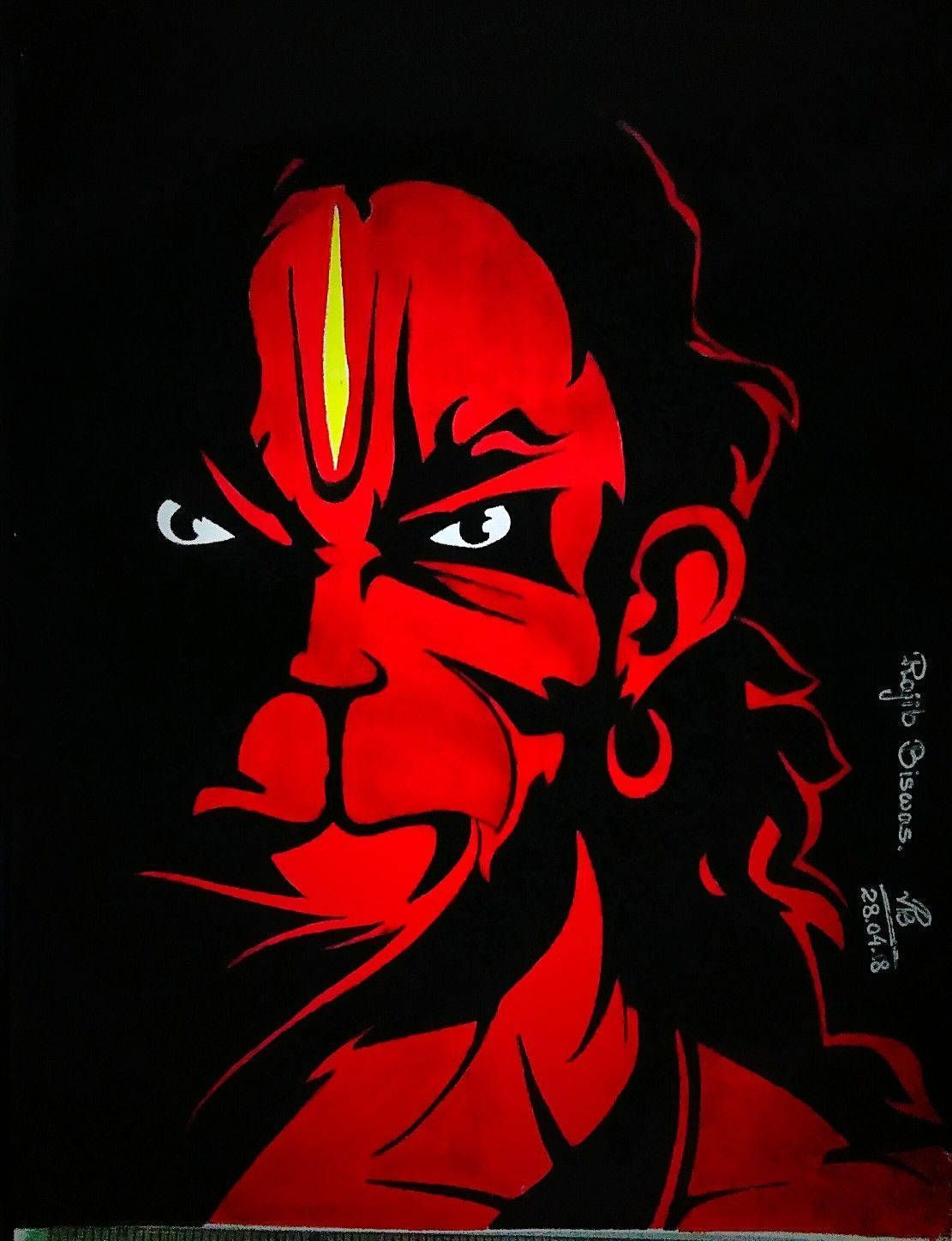 1111x1448 Download Angry Hanuman Red Face Wallpaper