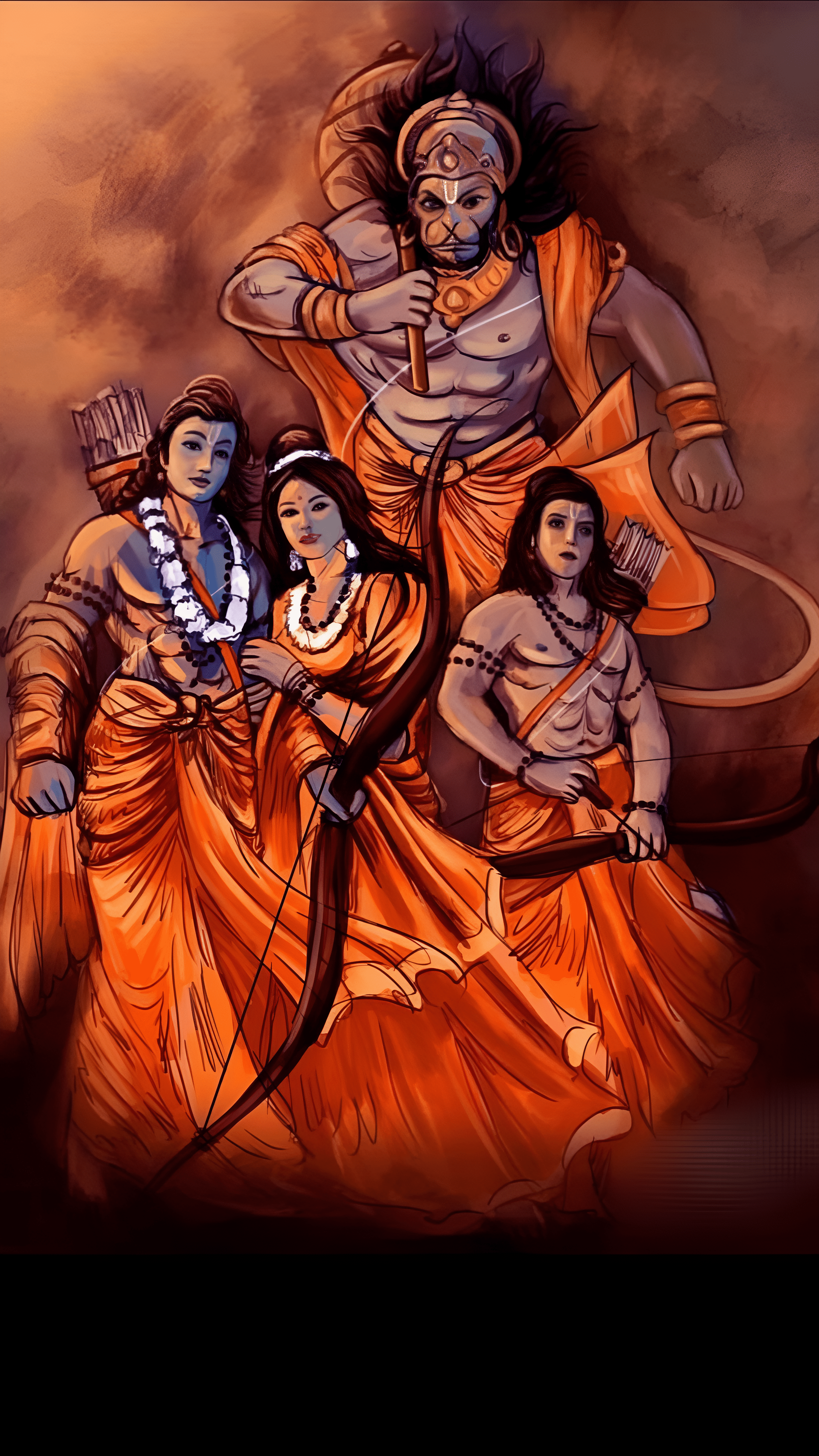 2160x3840 Wallpaper Flame: Ram lakshman janki jai bolo hanuman ki 2k, 4k, 8k, 12k HD wallpaper for Mobile