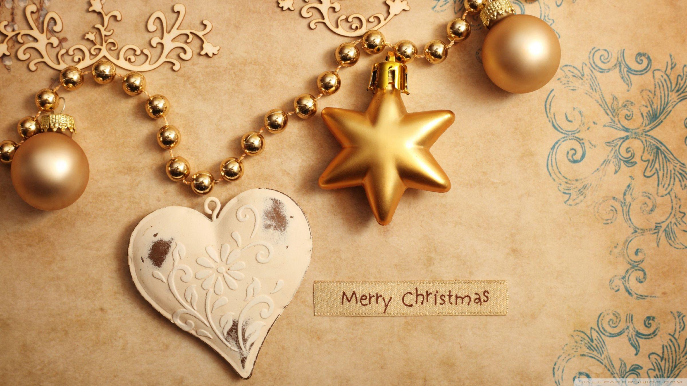 2400x1350 Christmas Heart ❤ 4K HD Desktop Wallpaper for 4K Ultra HD TV