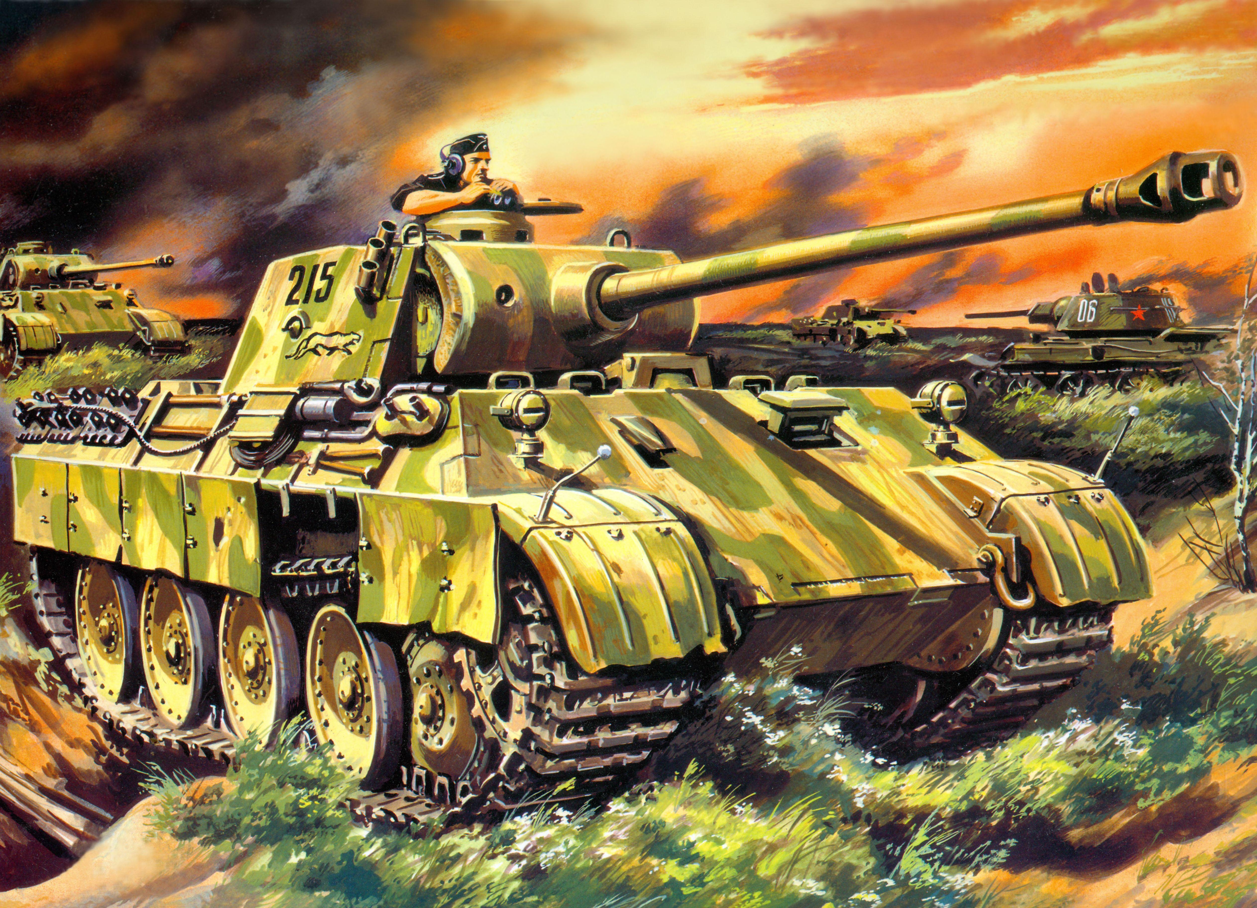 5050x3646 Wallpaper Tanks Painting Art Army 5050x3646
