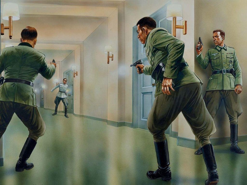 1024x768 Officers, Painting Art, 1944., Shootout Germany The Second