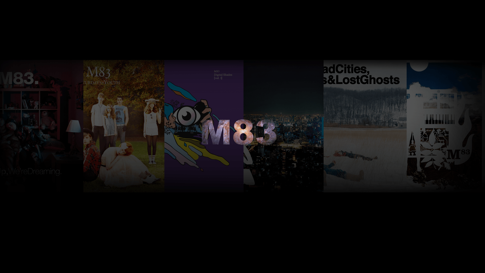 1920x1080 Tried to make a wallpaper for my favourite m83 albums