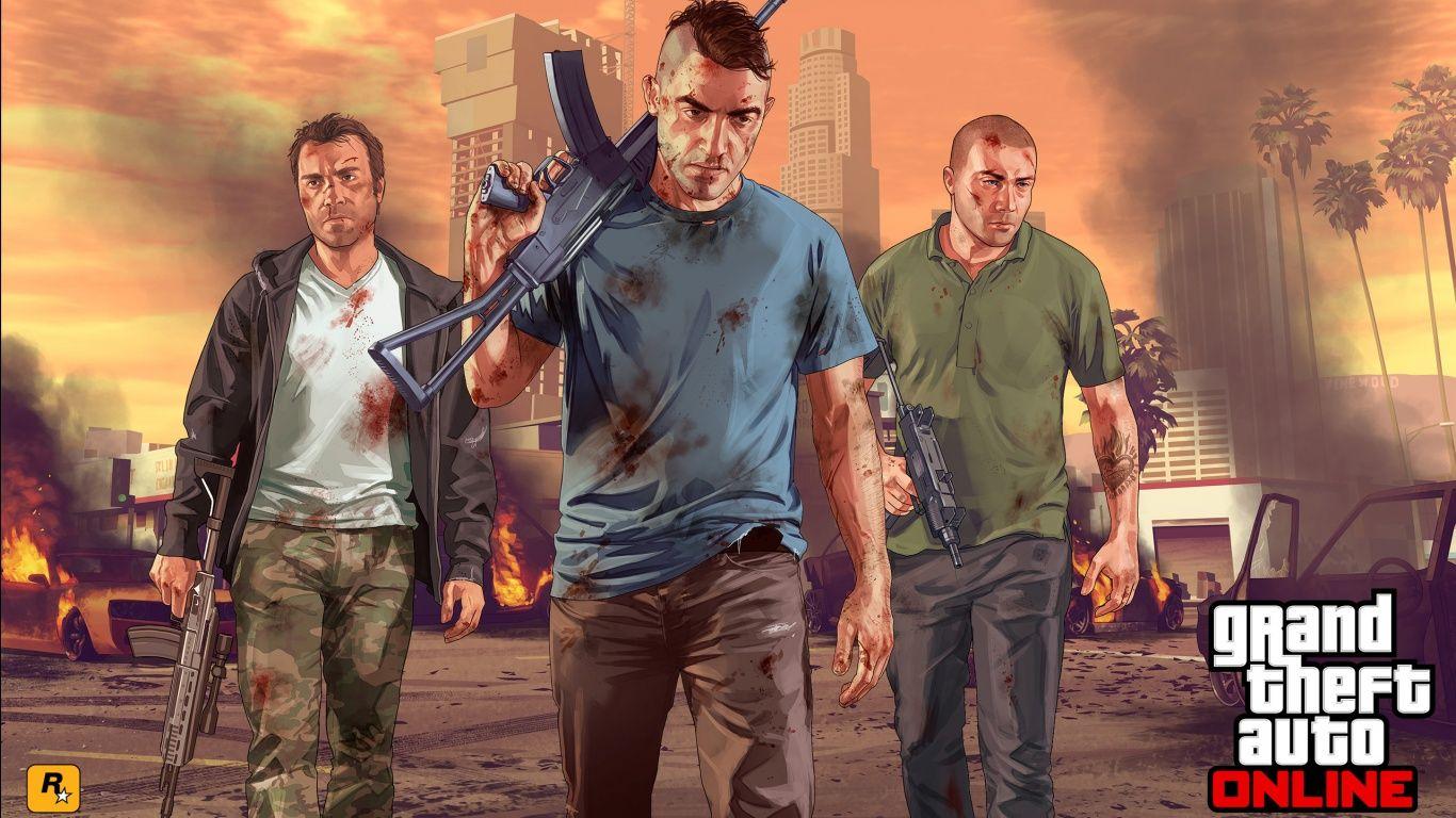 1366x768 GTA 5 Last Team Standing Wallpaper ở định dạng jpg để tải xuống miễn phí